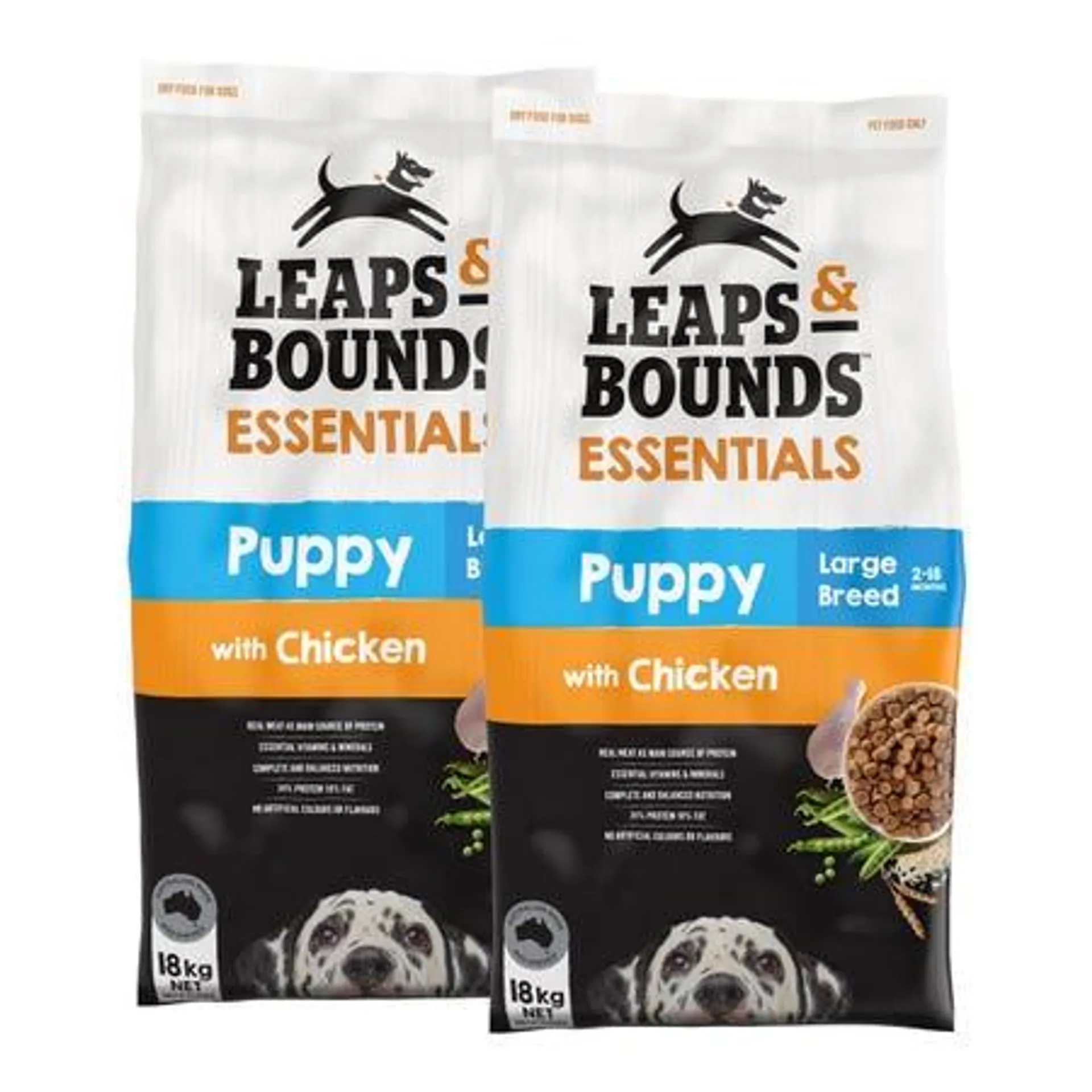 Leaps & Bounds Chicken Large Breed Puppy Food 18kgx2