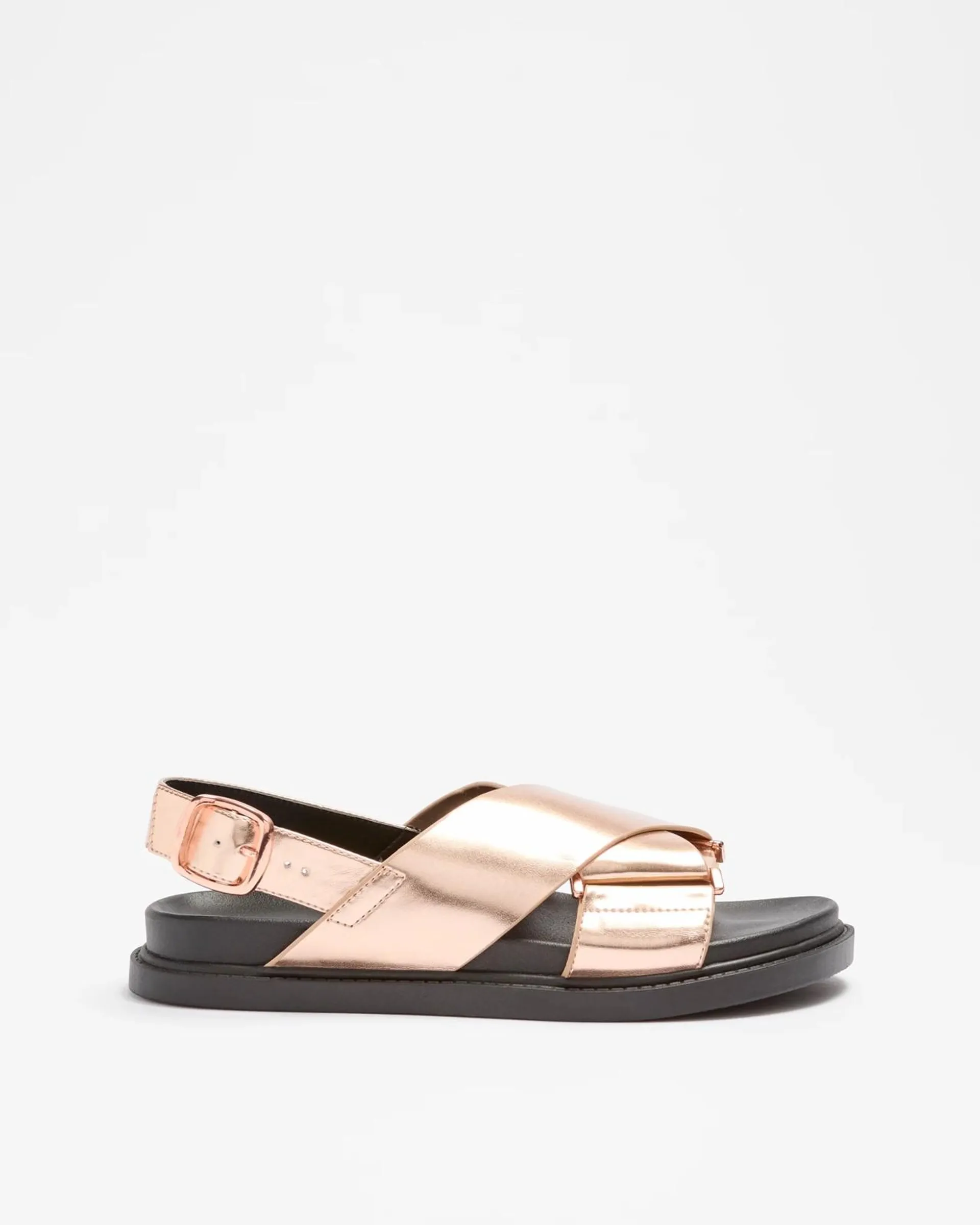 Womens Crossover Moulded Sandal - Maria - Rose Gold