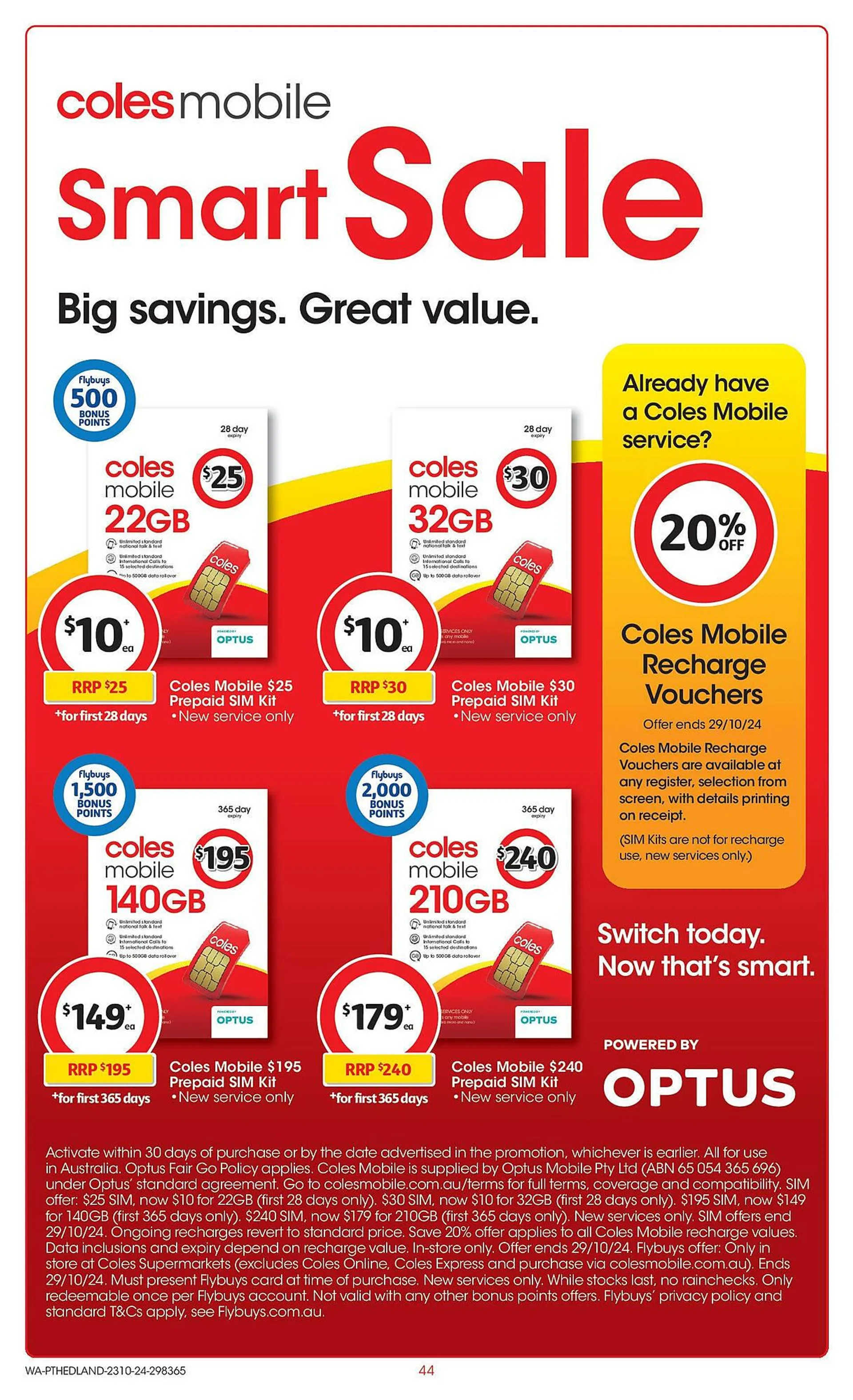 Coles catalogue - Catalogue valid from 23 October to 29 October 2024 - page 44