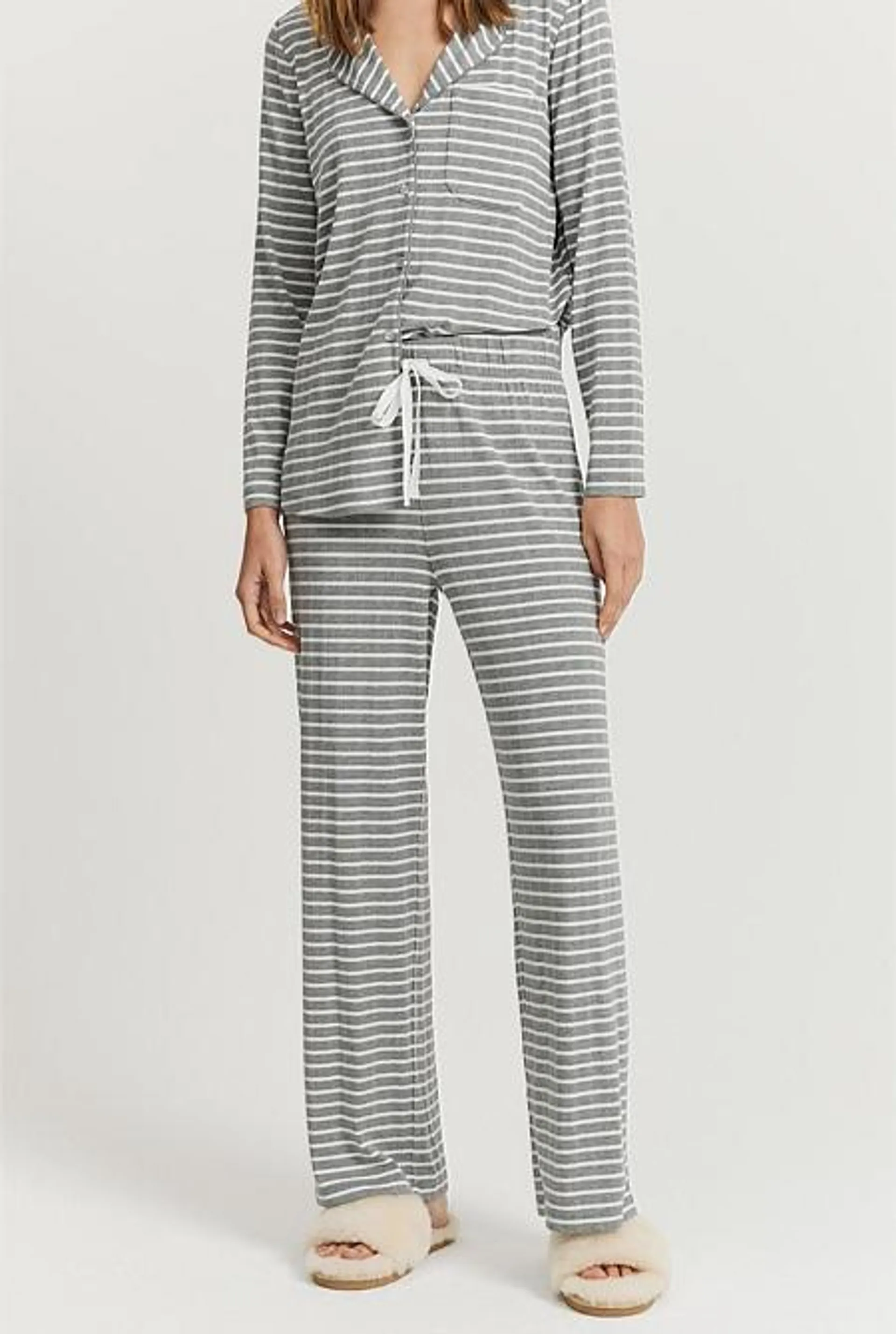 Stripe Wide Legging Pyjama Pant