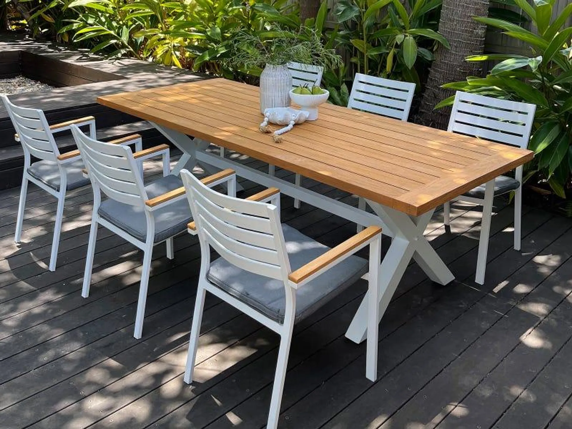 Lyon Table with Astra Chairs 7pc Outdoor Dining Setting