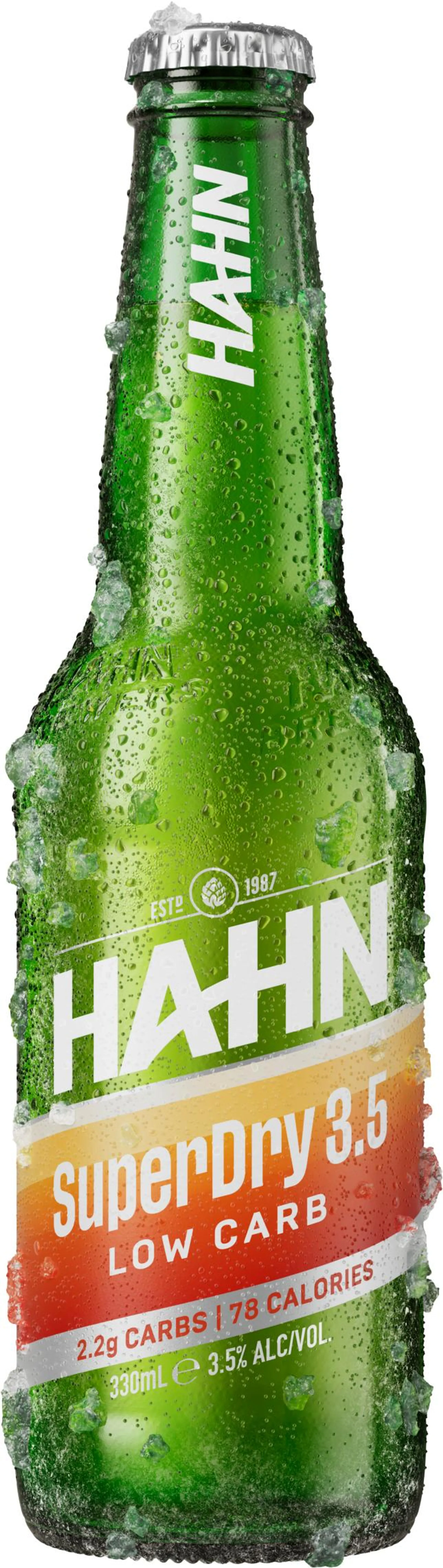 Hahn Super Dry 3.5% Bottle 24X330ML