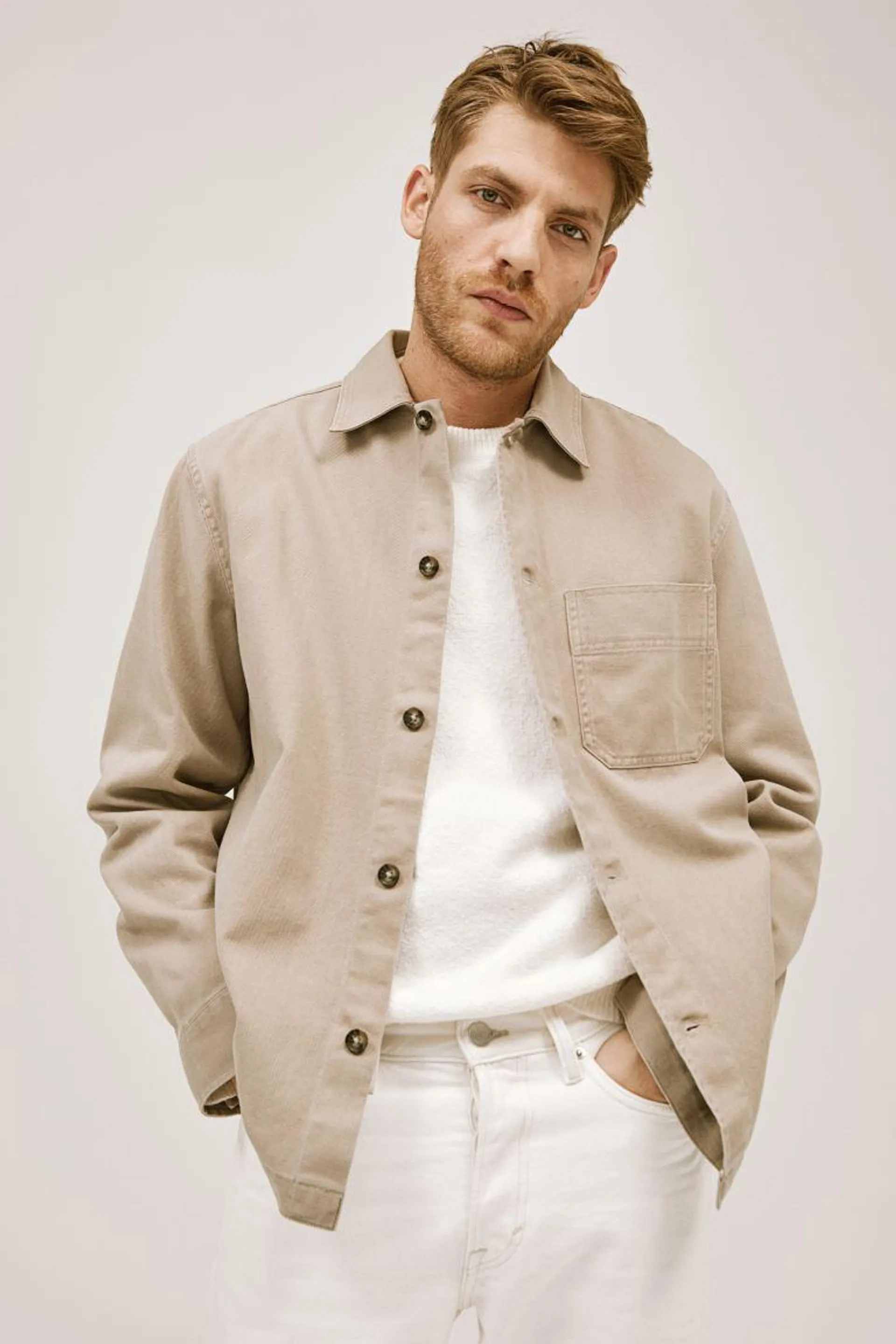 Regular Fit Twill Shirt Jacket