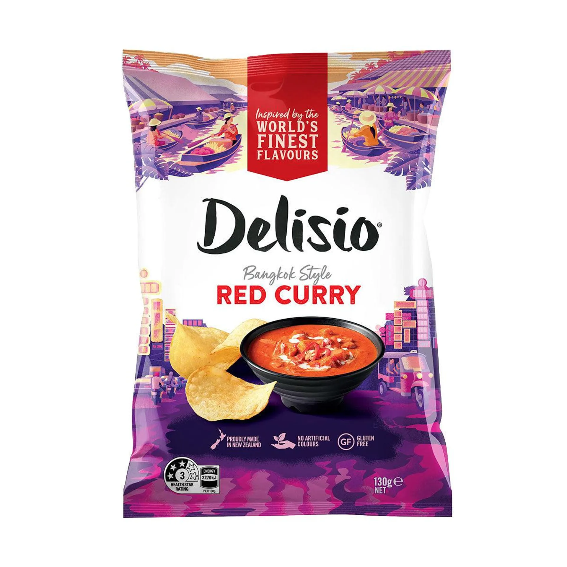 Bluebird Delisio Chips Red Curry 130g