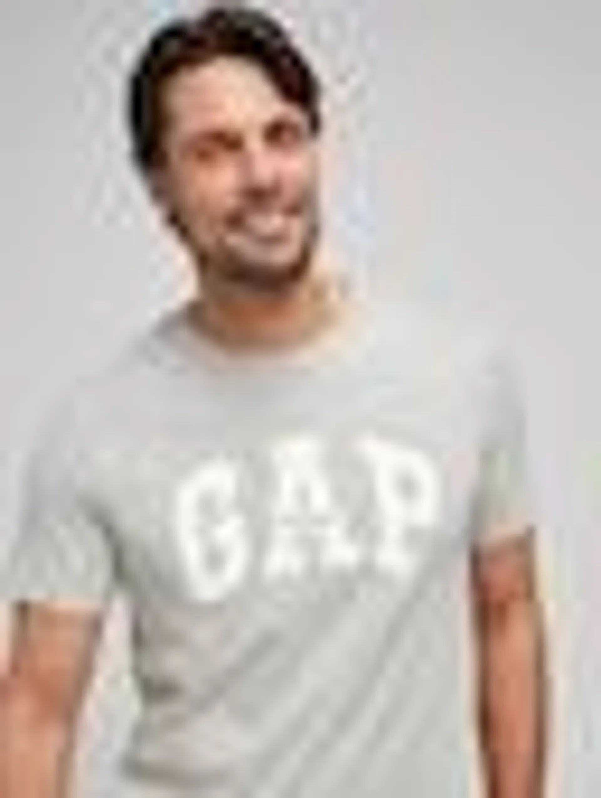 GAP White Logo Tee In Grey