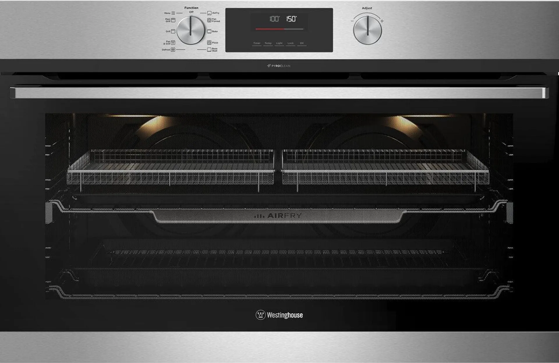 Westinghouse 90cm Multi-Function Pyrolytic Oven with AirFry Stainless Steel WVEP9716SD