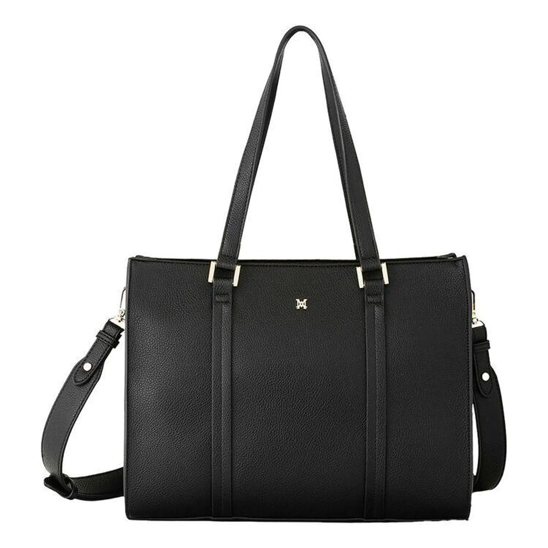 Madison Women's Riley Ziptop Tote With Crossbody Strap Black