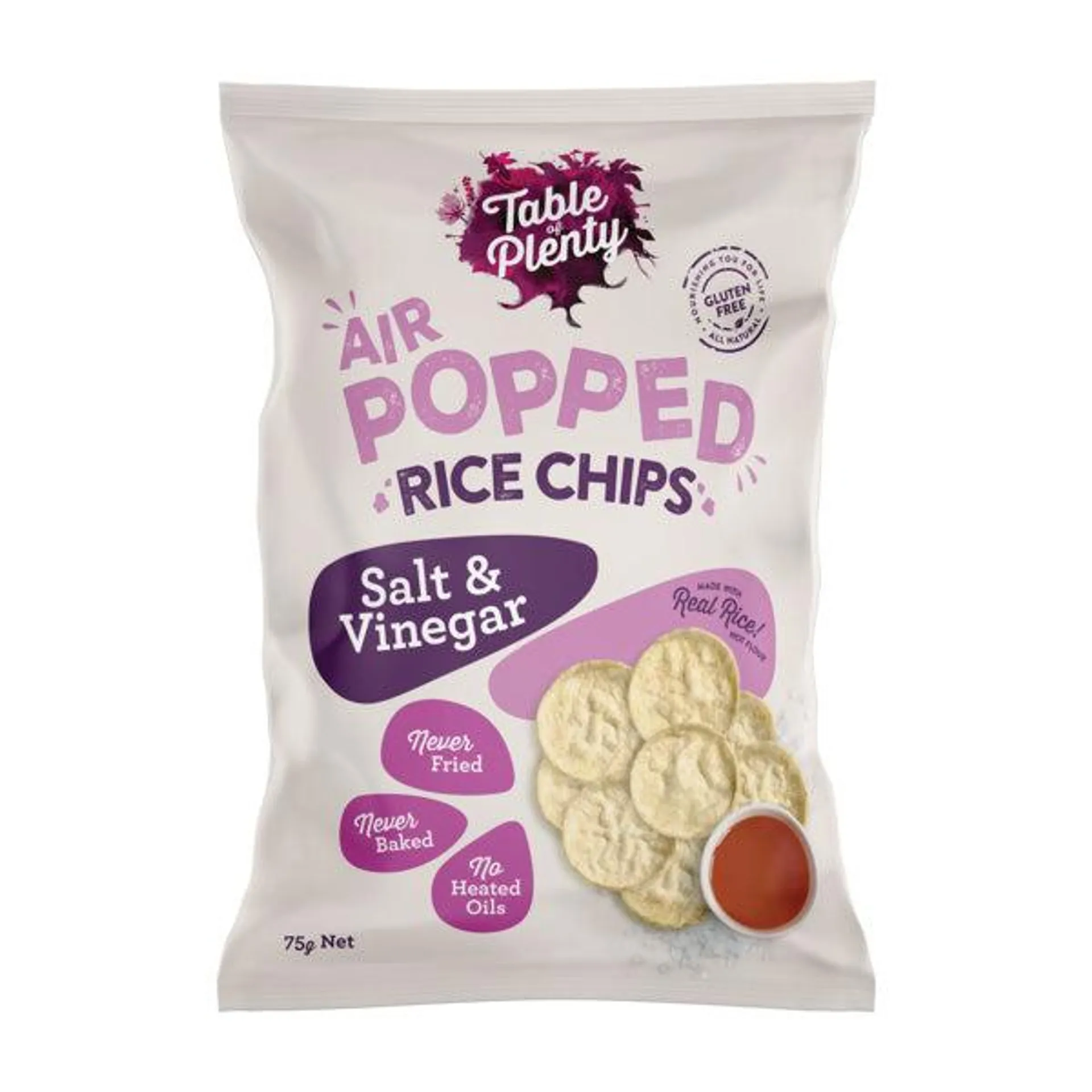 Table of Plenty Rice Crackers Salt & Vinegar 75g