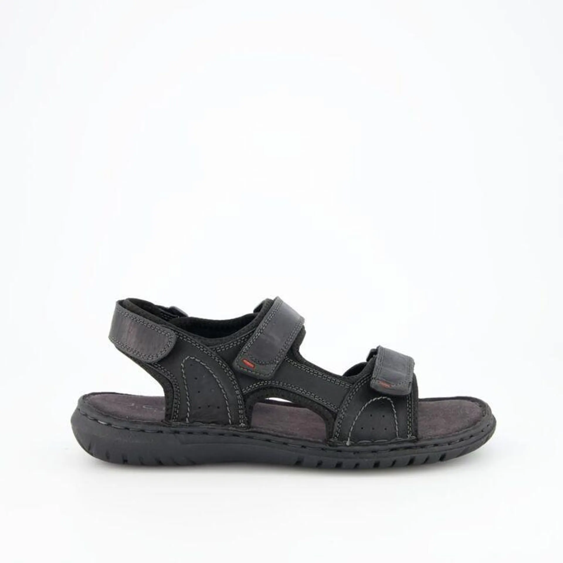 JC Lanyon Men's Jimmy Leather Double Strap Sandal Black