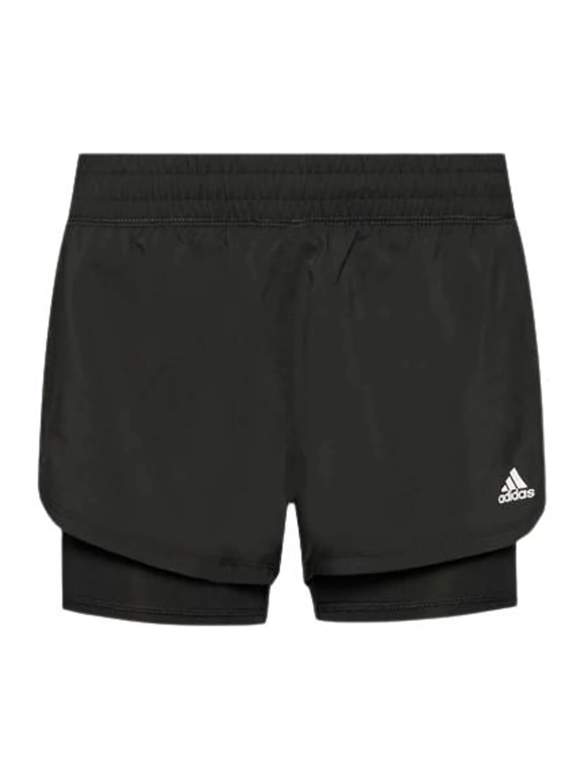 ADIDAS 3 STRIPE 2 IN 1 SHORTS - WOMENS - BLACK