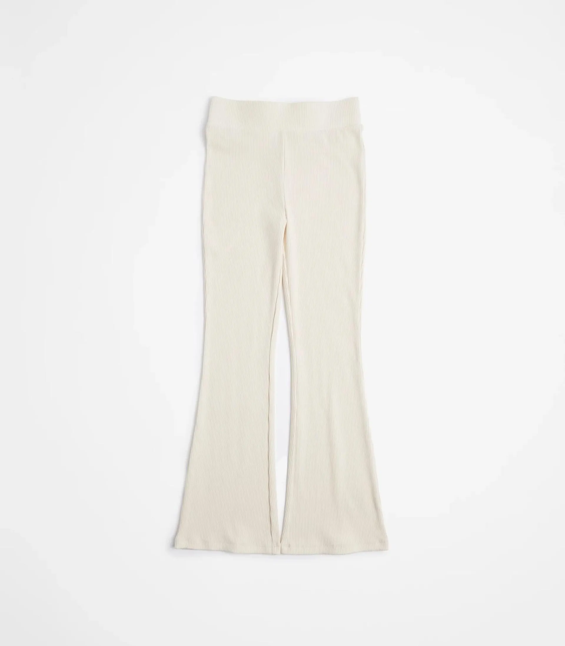 Rib Flared Leggings - Cream