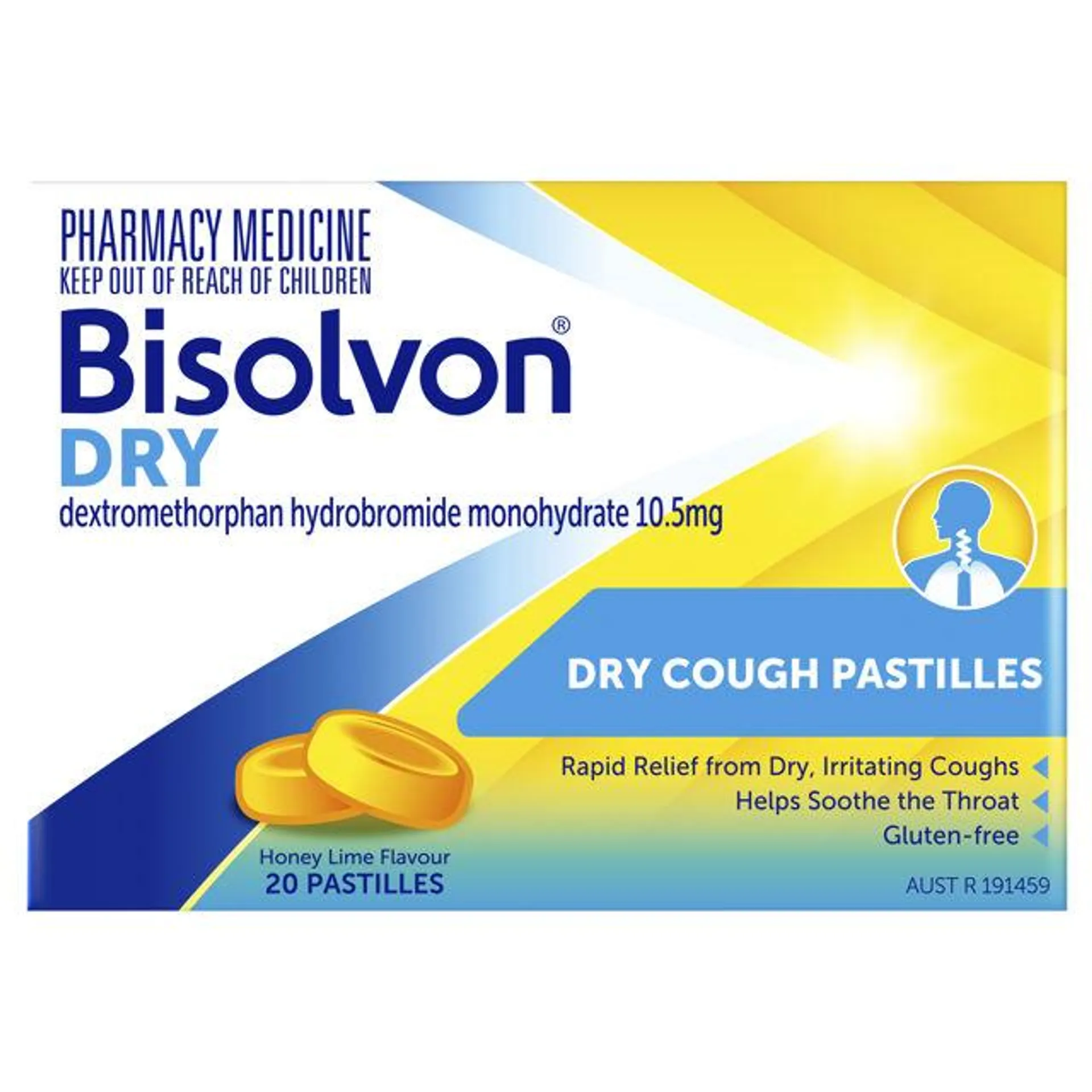 Bisolvon Dry Honey Lime 20 pastilles