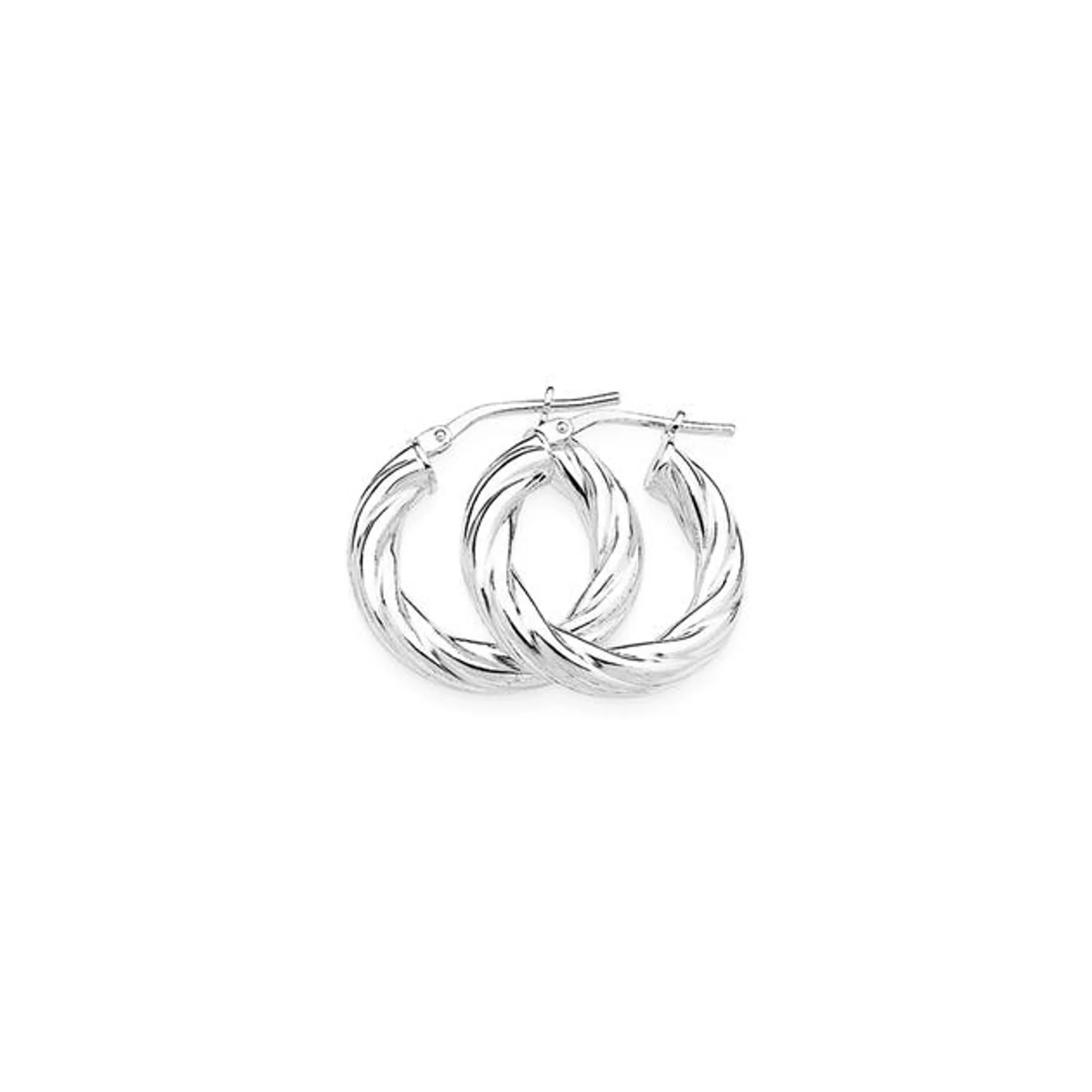 Sterling Silver Twist Hoops 12mm