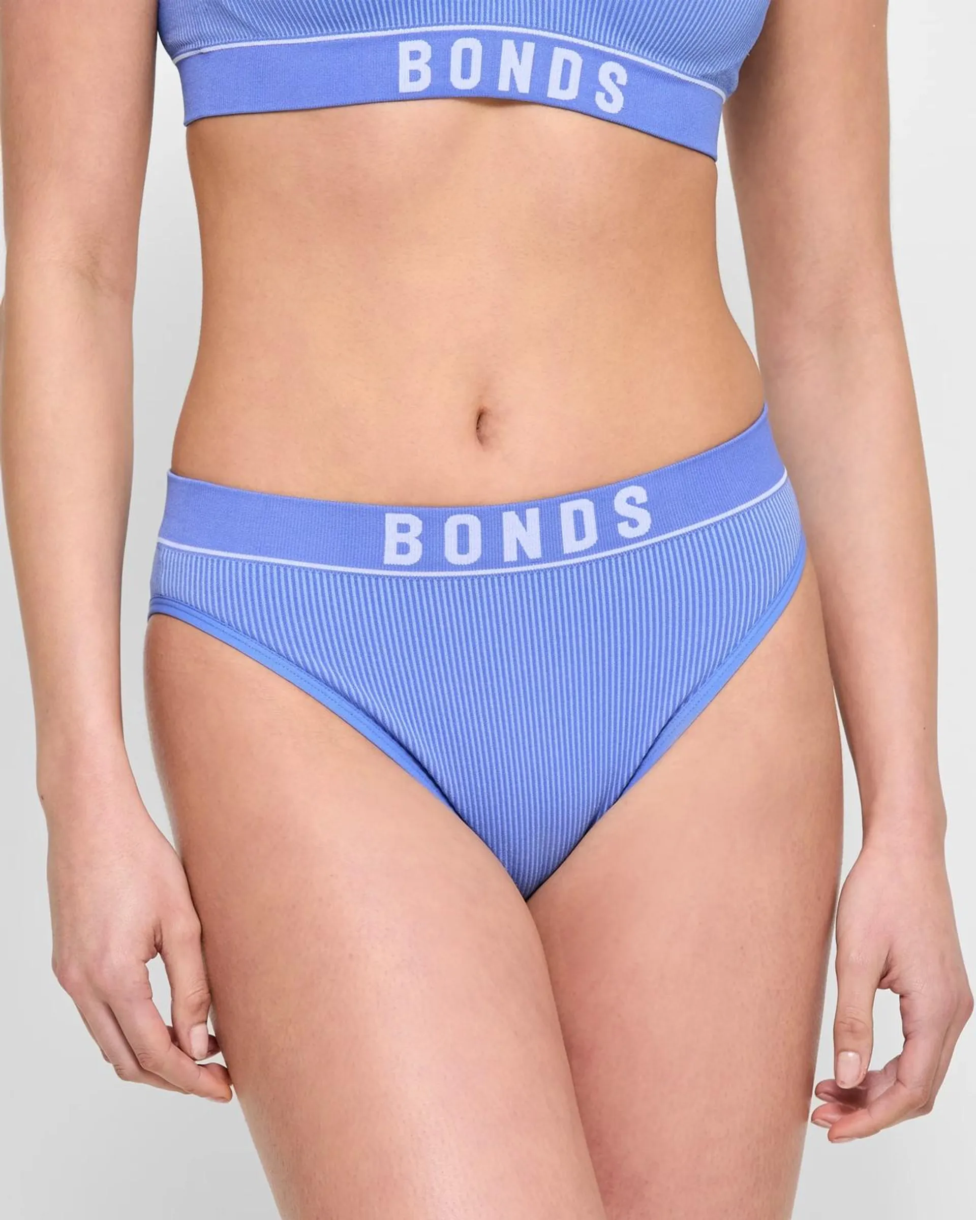 Retro Rib Hi Bikini Briefs - Bonds - Violet Denim