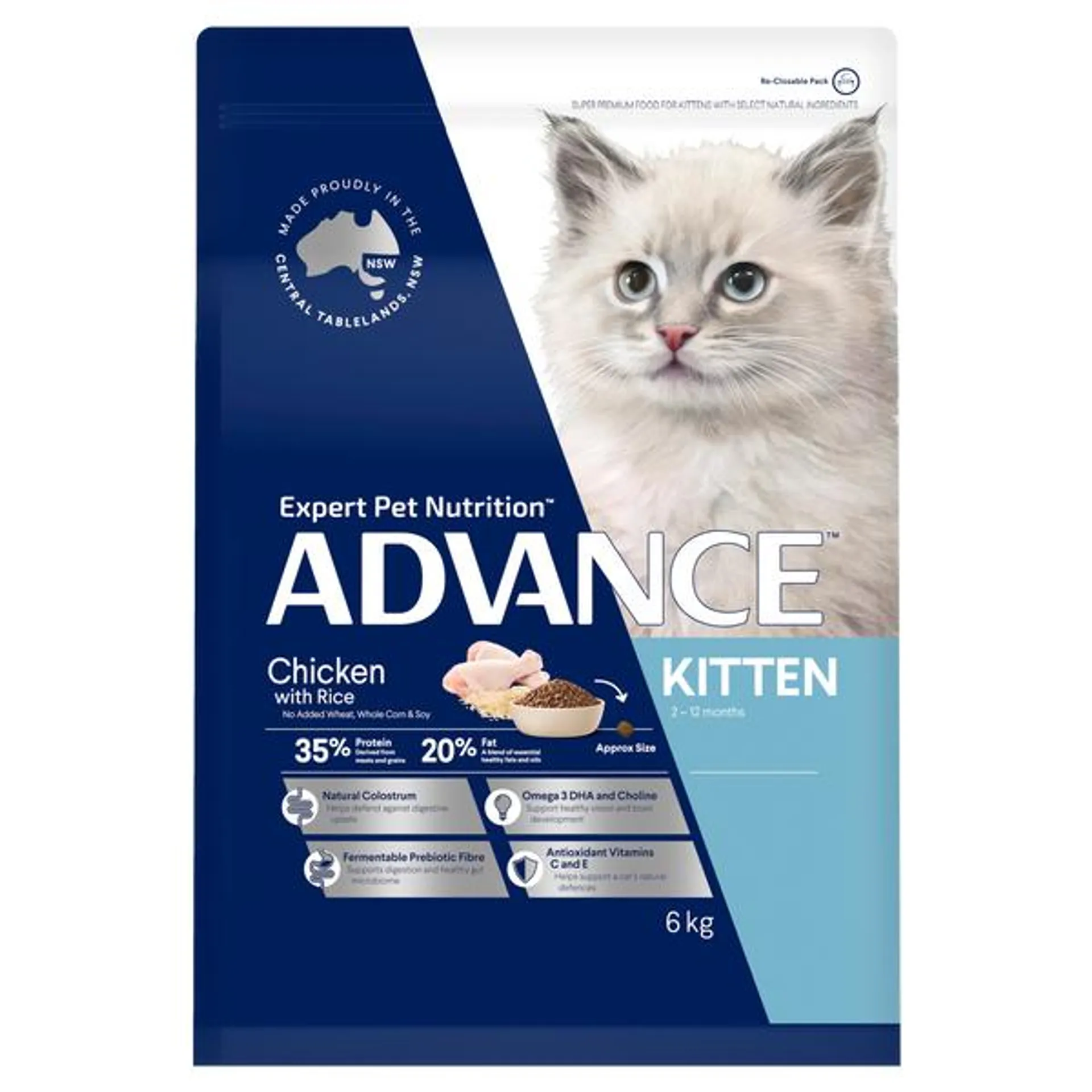 ADVANCE - Kitten Chicken with Rice Dry Cat Food (6kg)