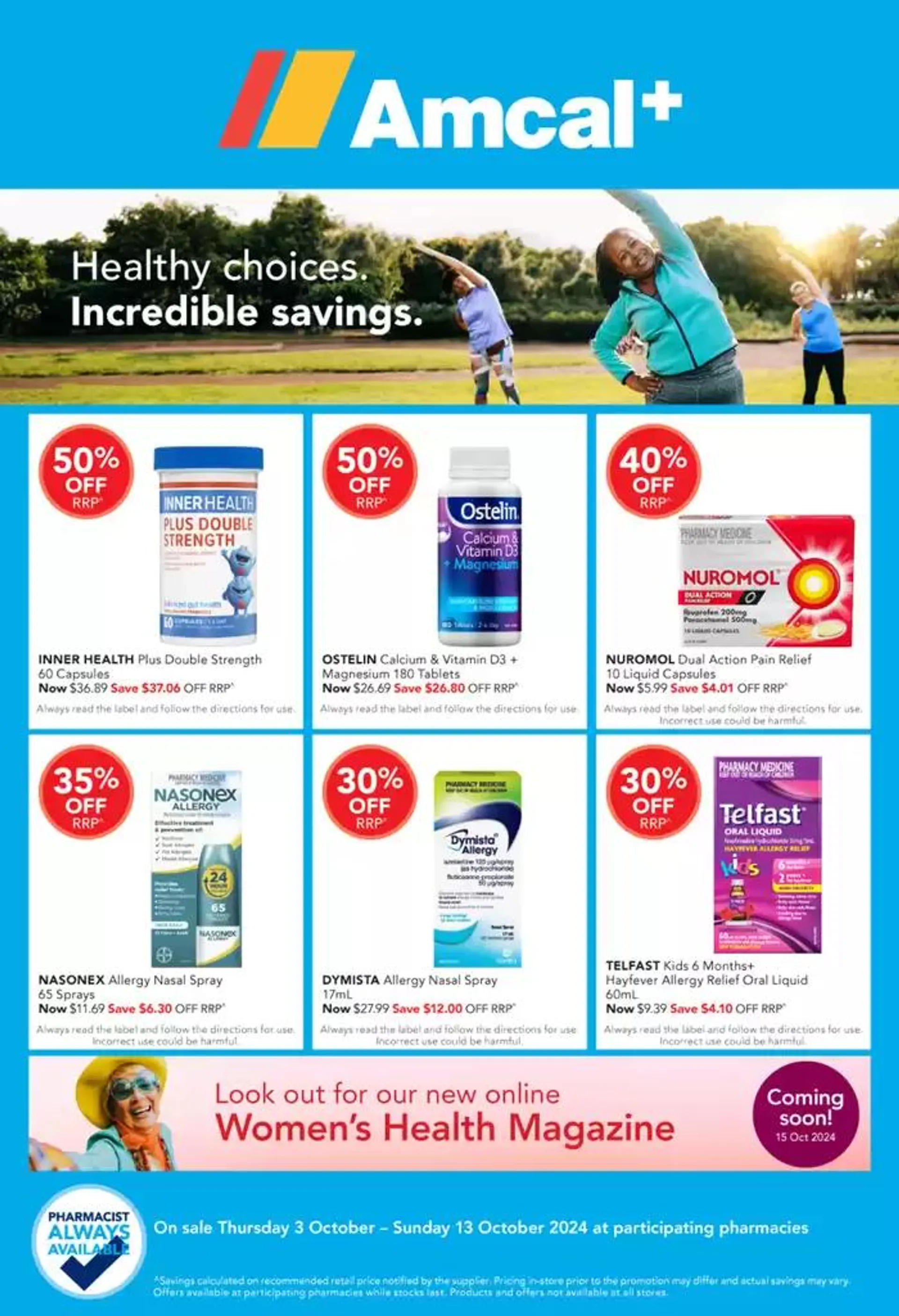 Healthy Choices. Incredible Savings. - Catalogue valid from 3 October to 13 October 2024 - page 1