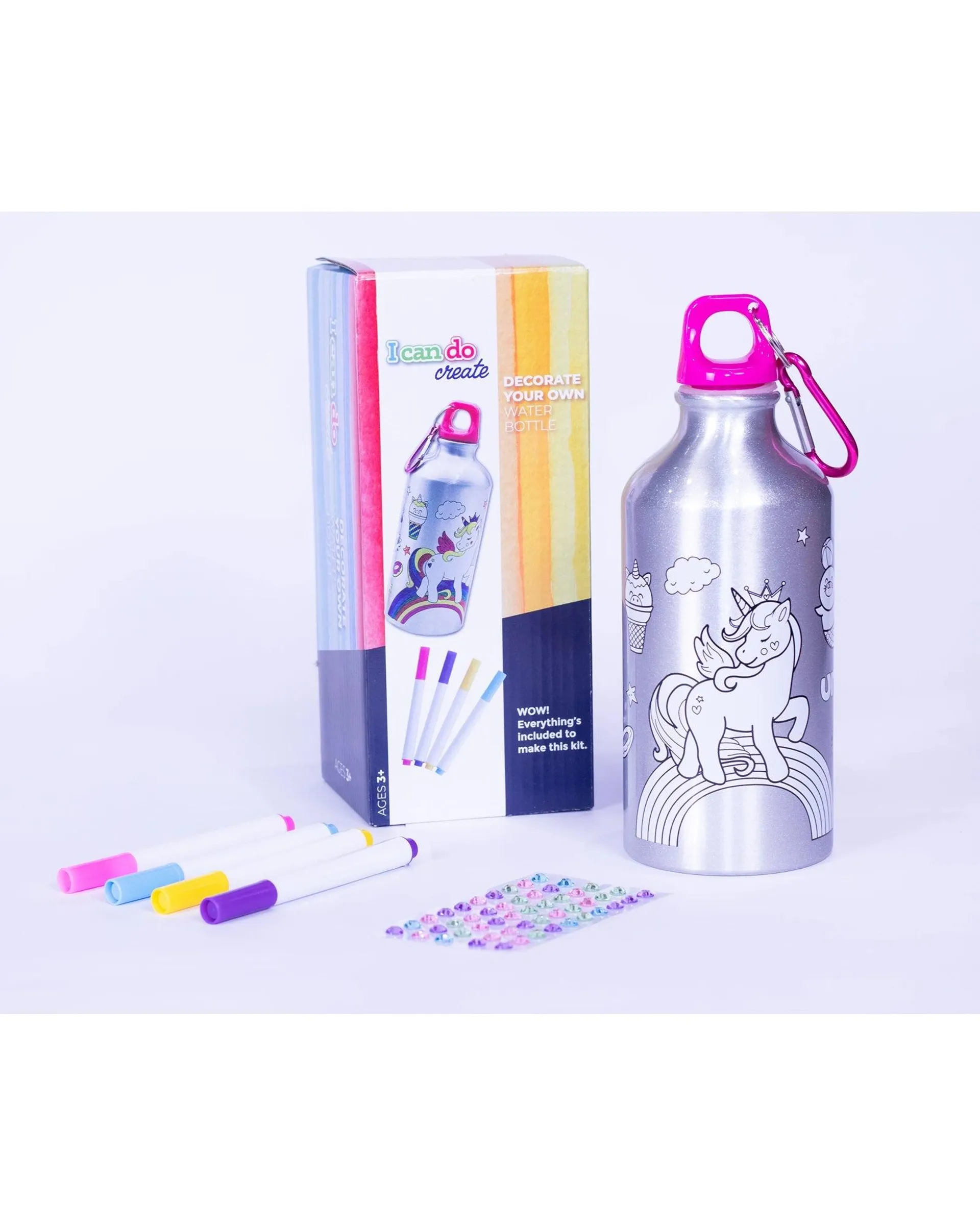 Icando Decorate Your Own Unicorn Water Bottle