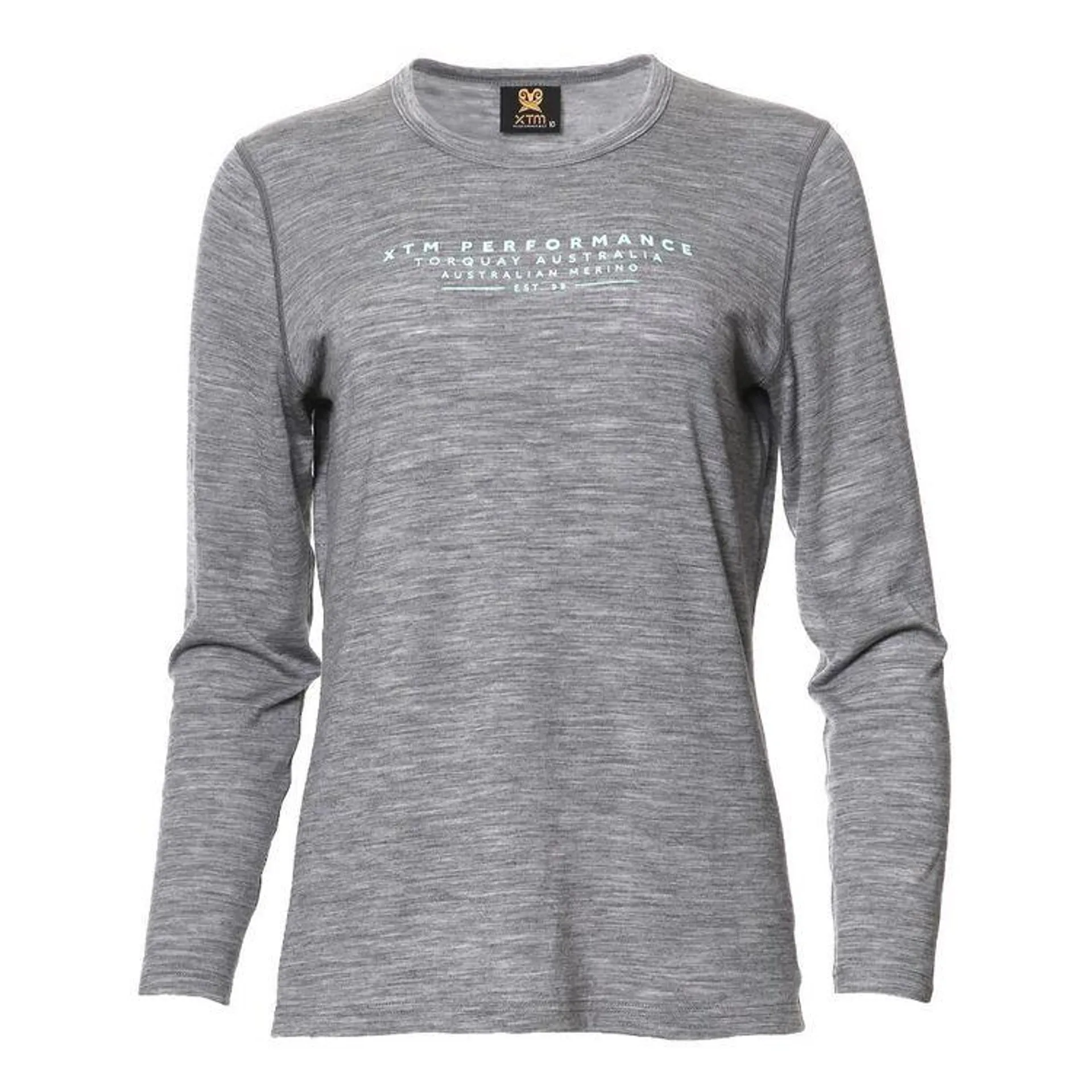 XTM Women's Adventure Long Sleeve Merino Tee Mid Grey Marle