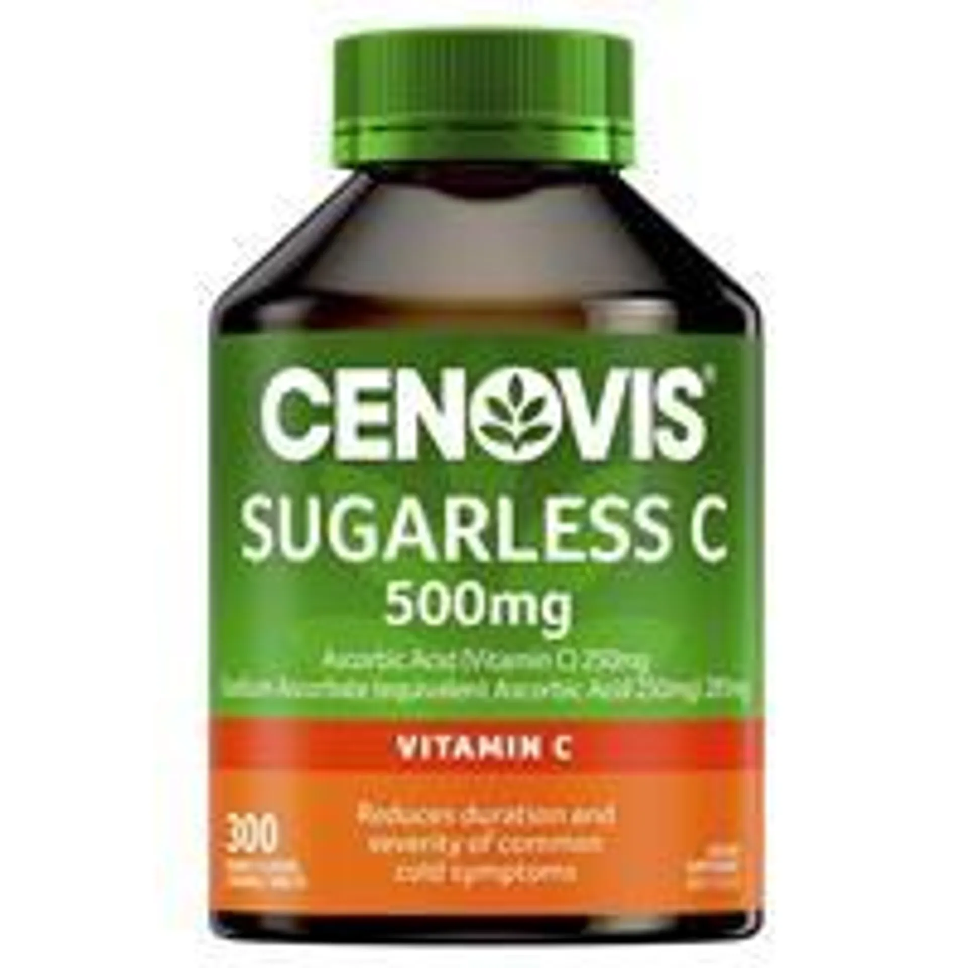 Cenovis Sugarless C 500mg 300 Orange Flavour Chewable Tablets