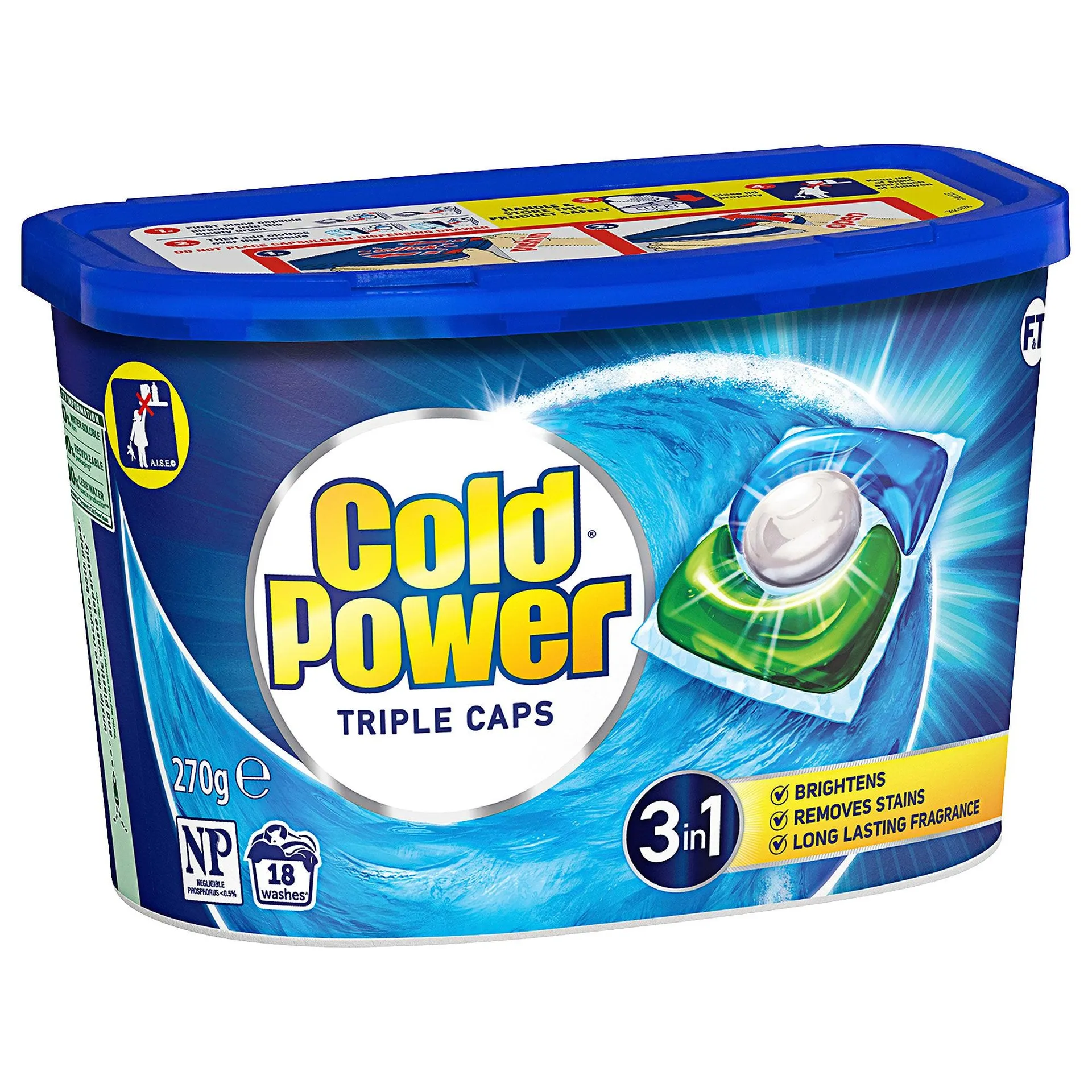 Cold Power Triple Laundry Capsules Regular 252g 18pk