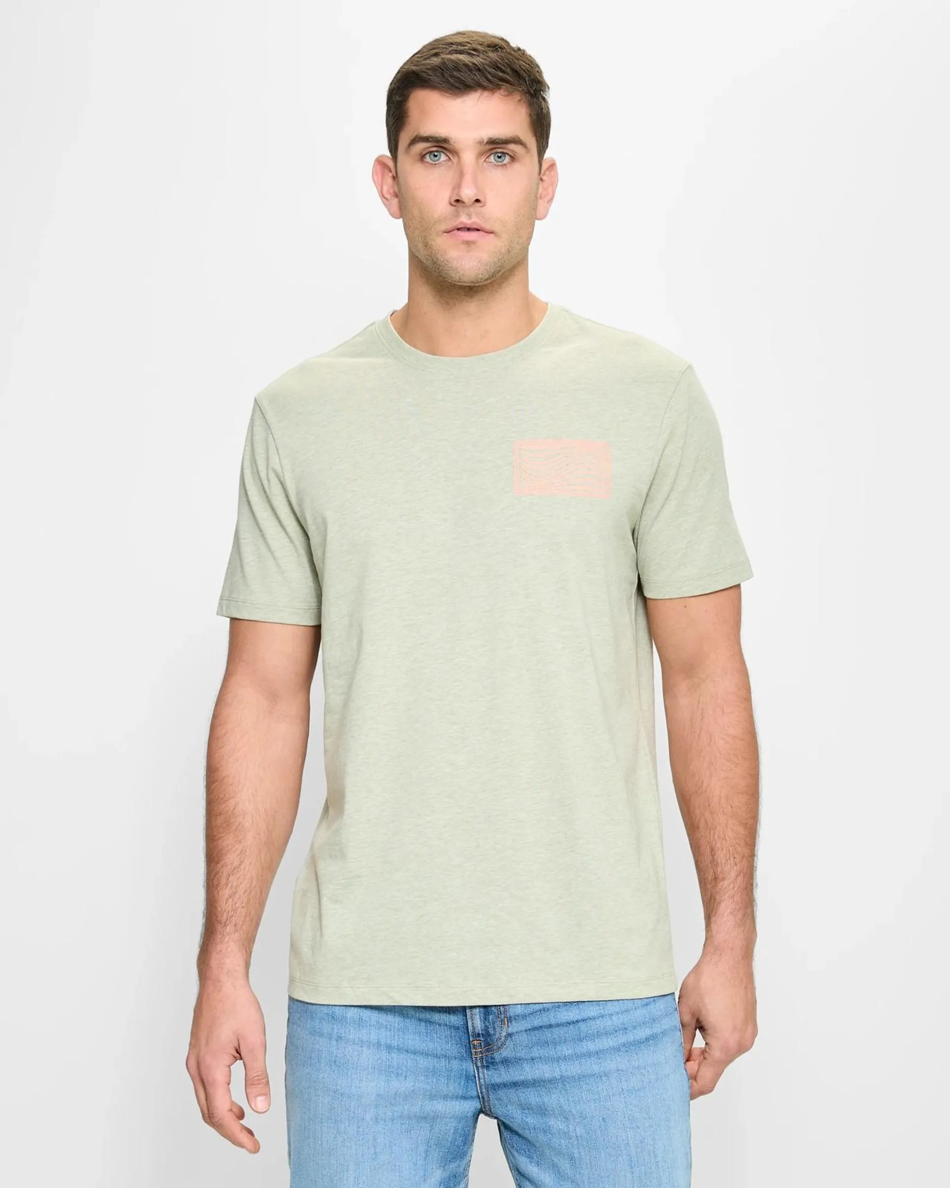 Australian Cotton Grid Print T-Shirt