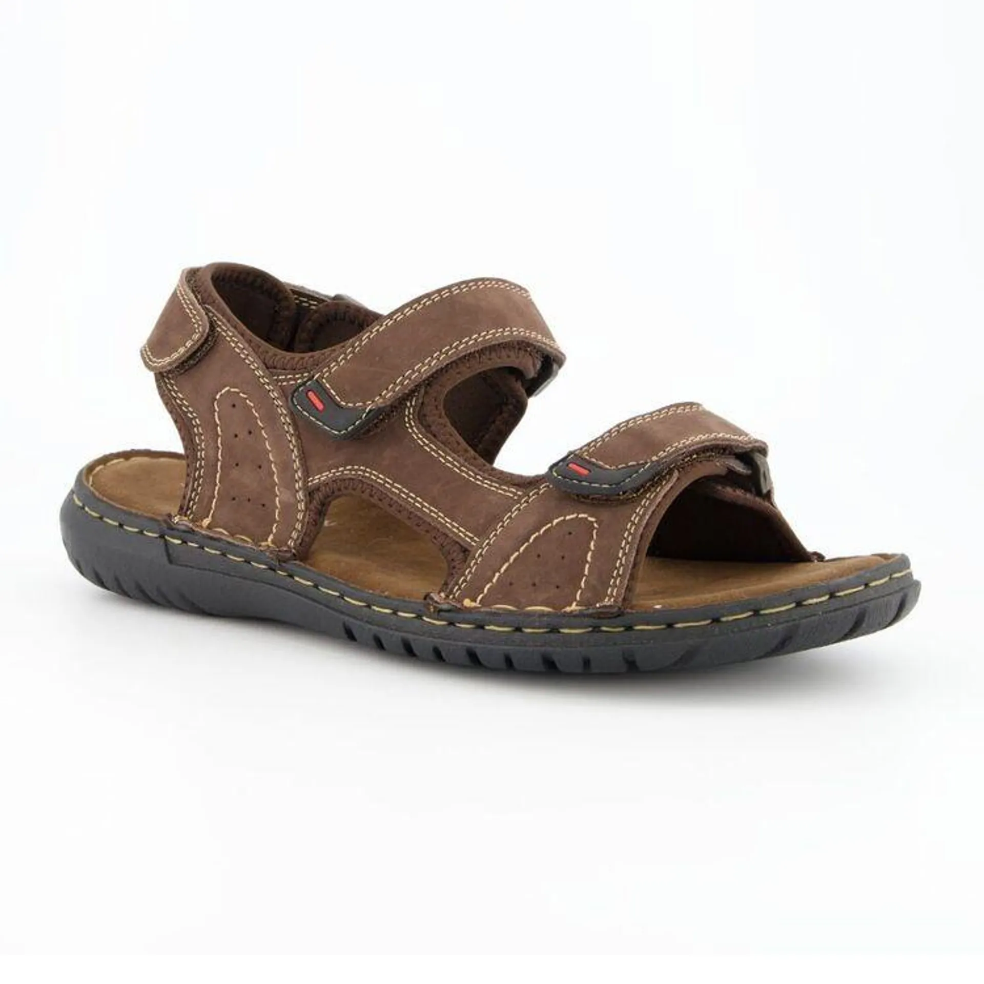 JC Lanyon Men's Jimmy Leather Double Strap Sandal Brown