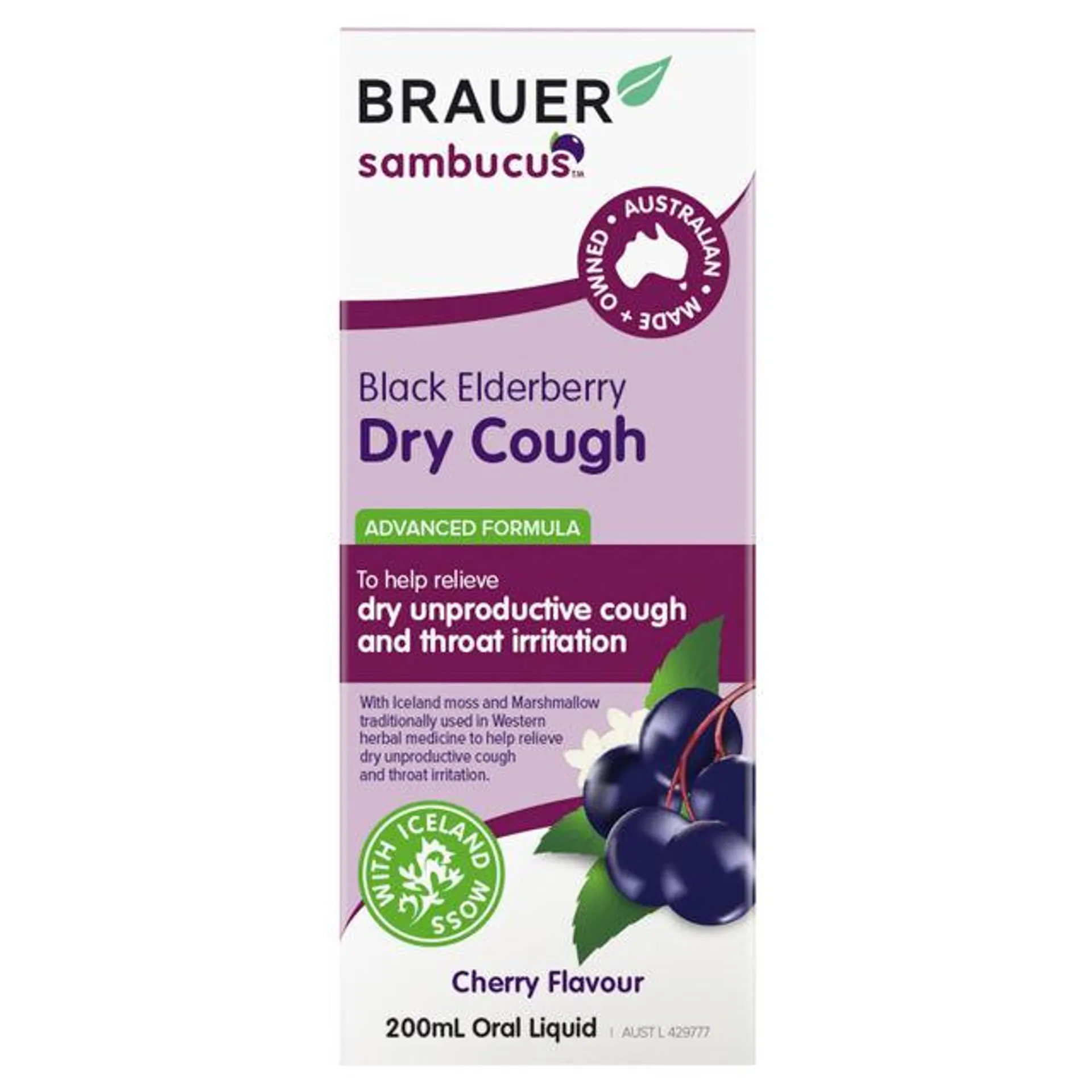 Brauer Black Elderberry Adult Dry Cough 200ml