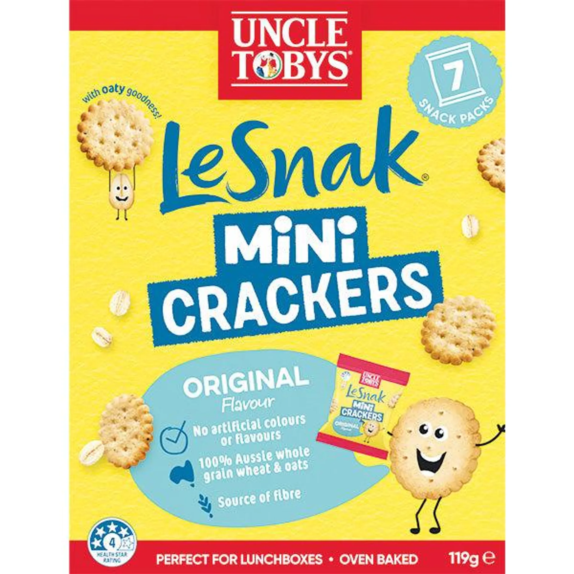 Uncle Toby's Le Snak Min Crackers 7pk