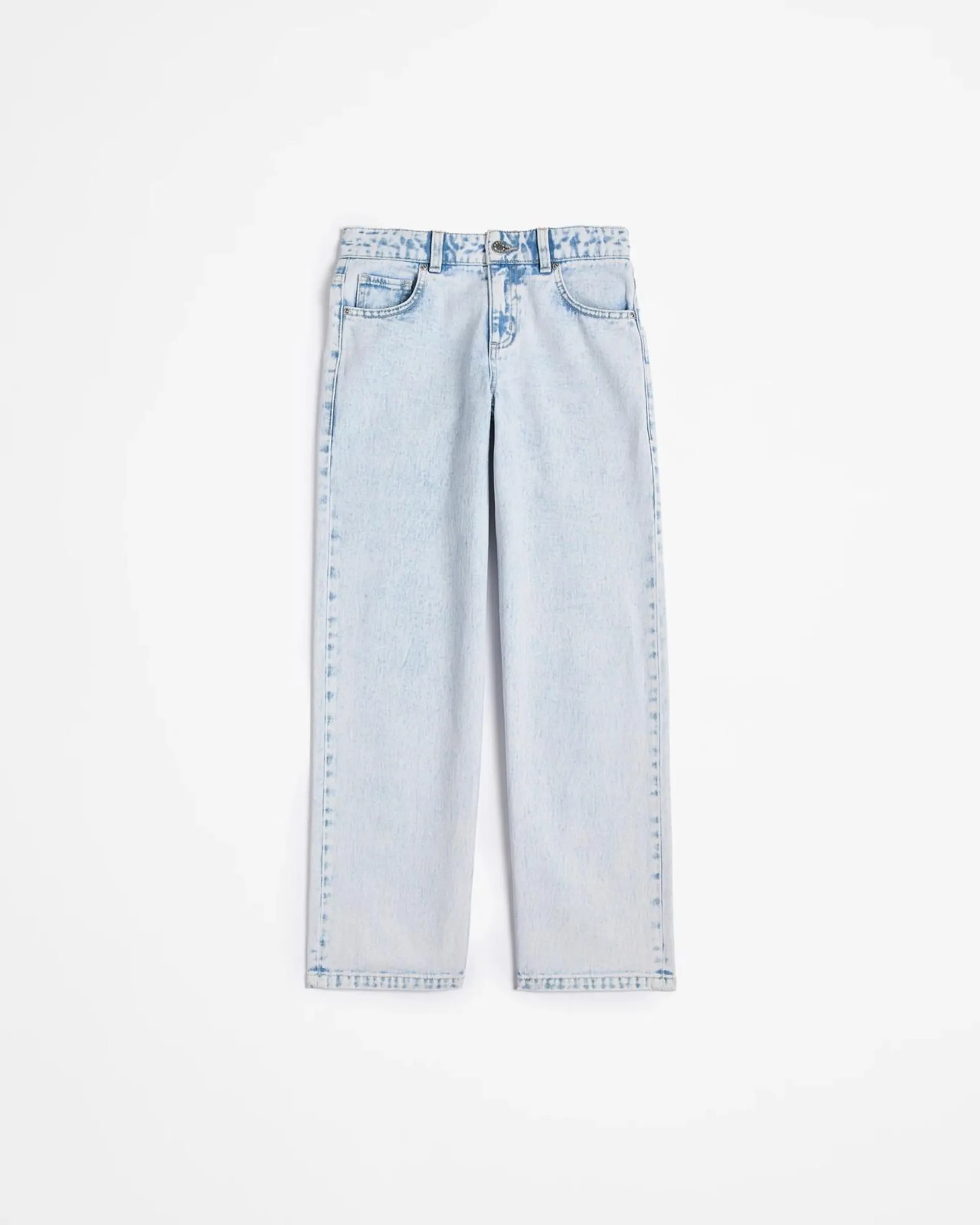 Wide Leg Denim Jeans - Light Wash