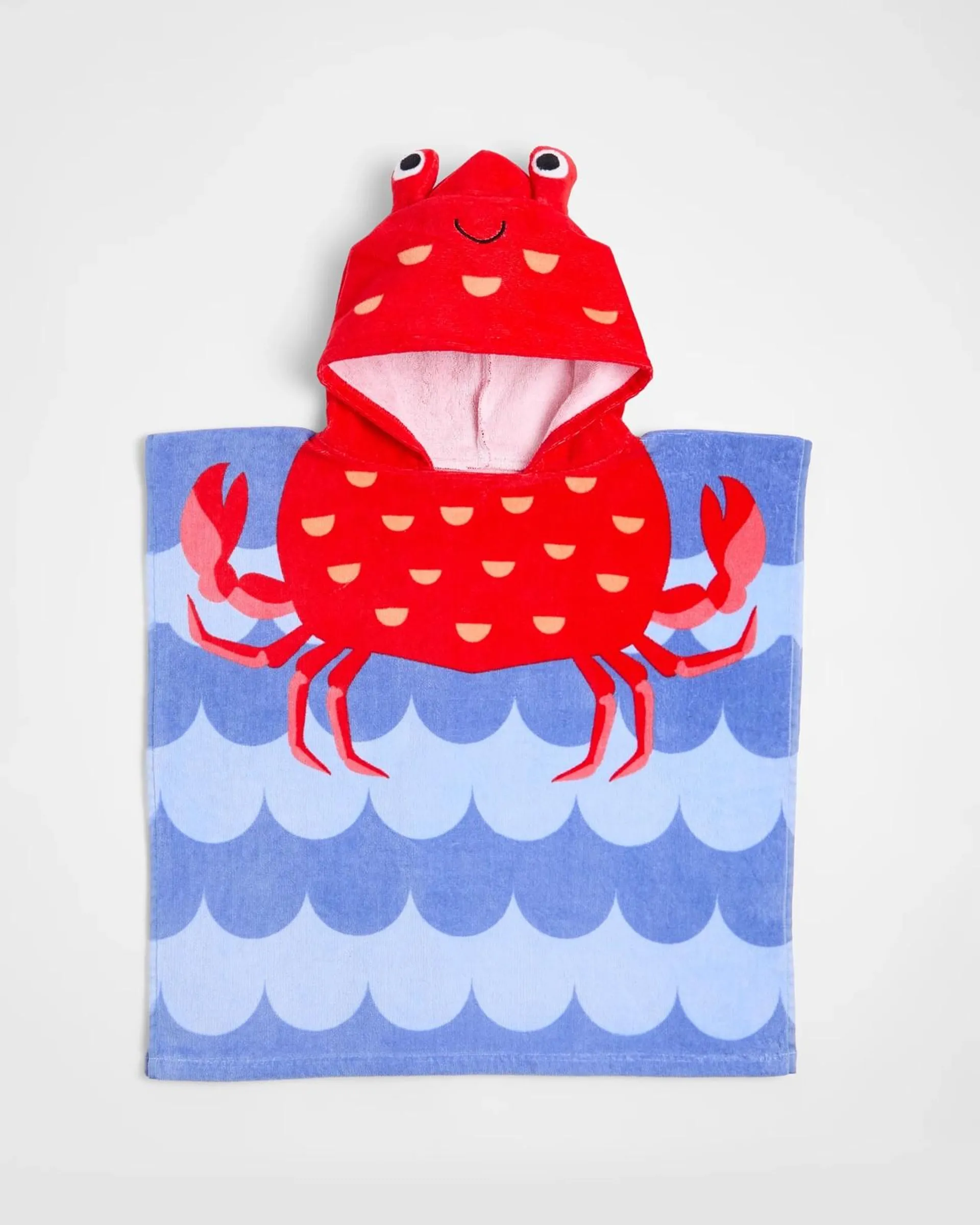 Kids Hooded Beach Towel - Cooper the Crab