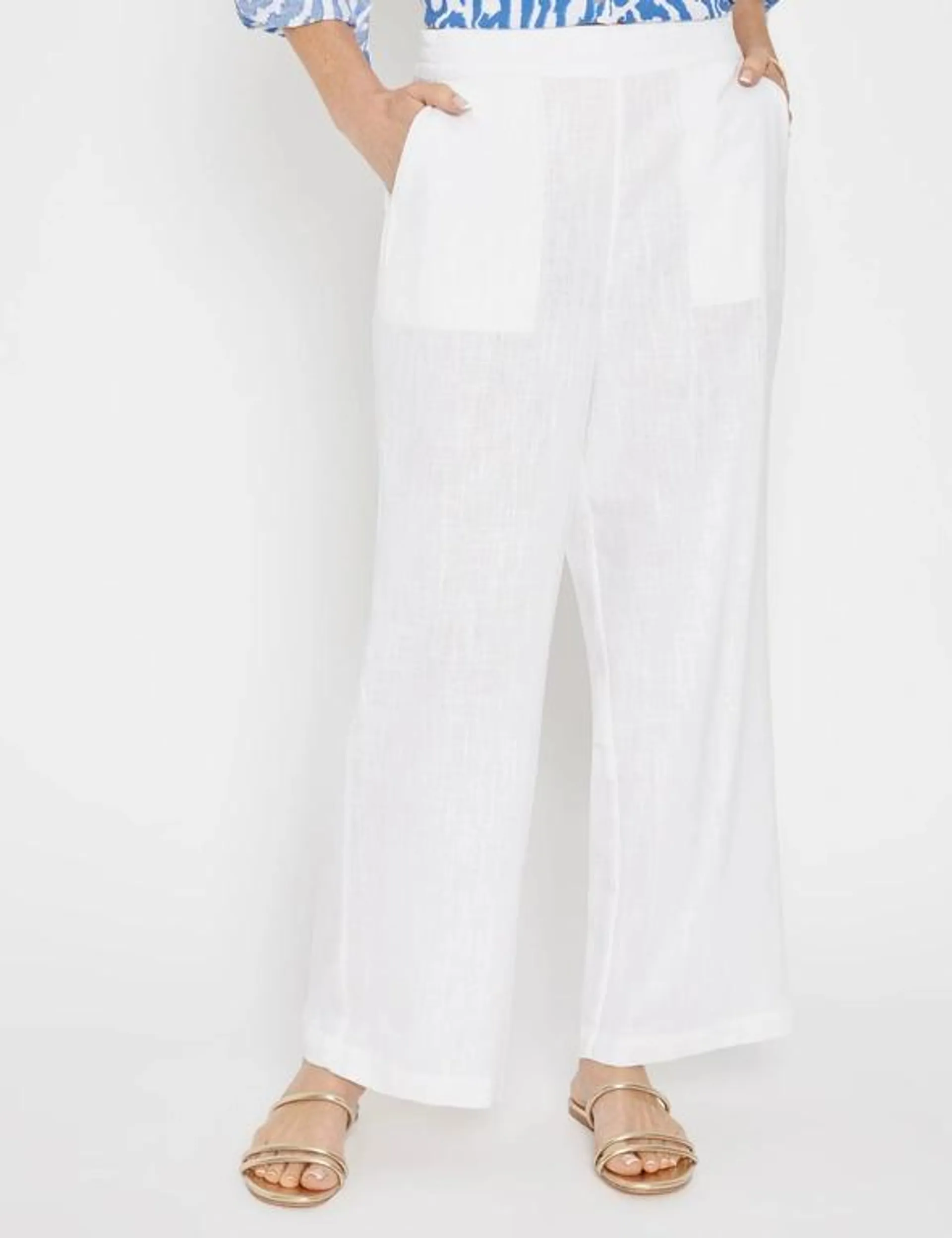 Millers Full Length Wide Leg Linen Blend Pant