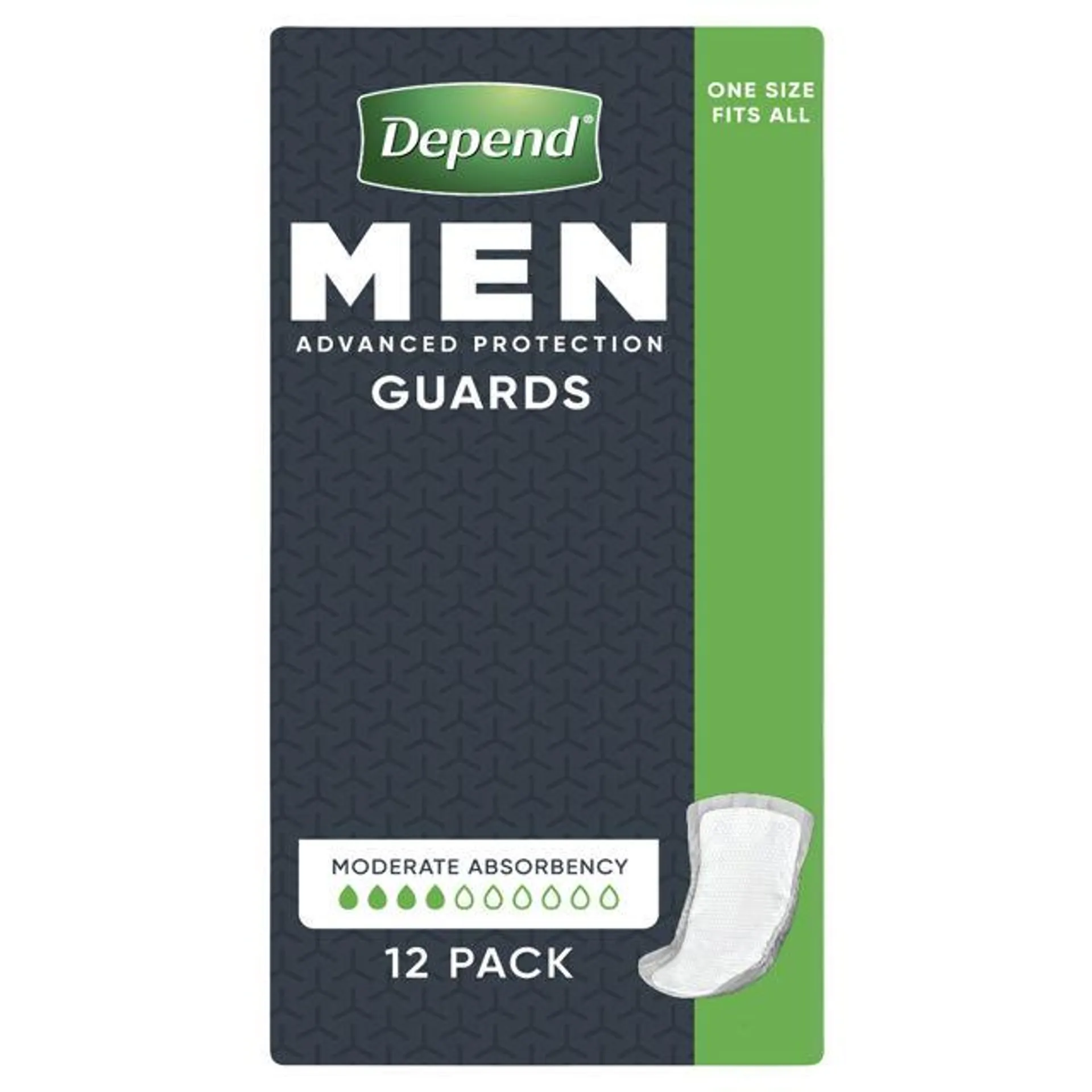 Depend Guards For Men One Size Fits All 12 pack