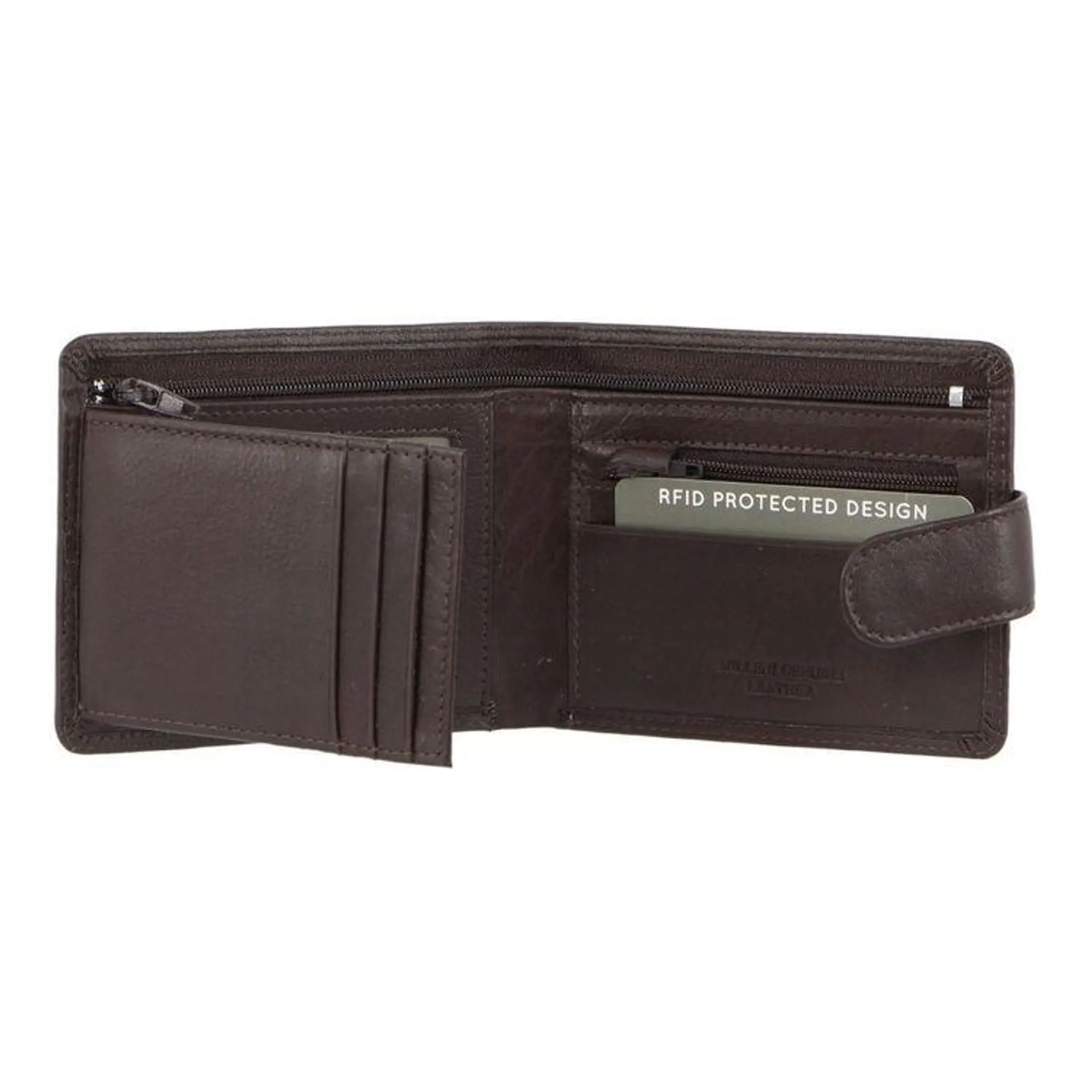 Milleni Men's Zip Wallet Brown