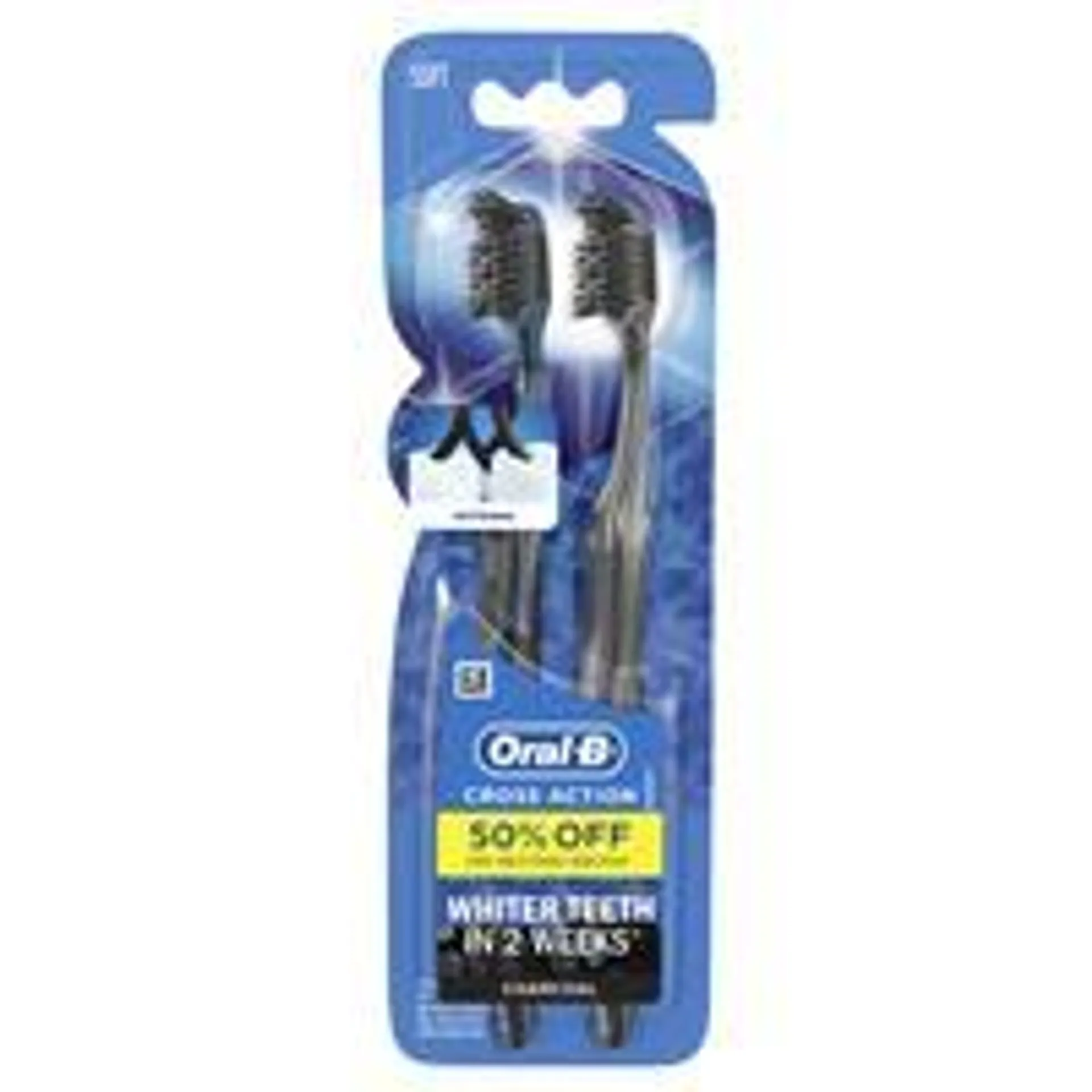 Oral B Toothbrush Cross Action Charcoal 2 Pack