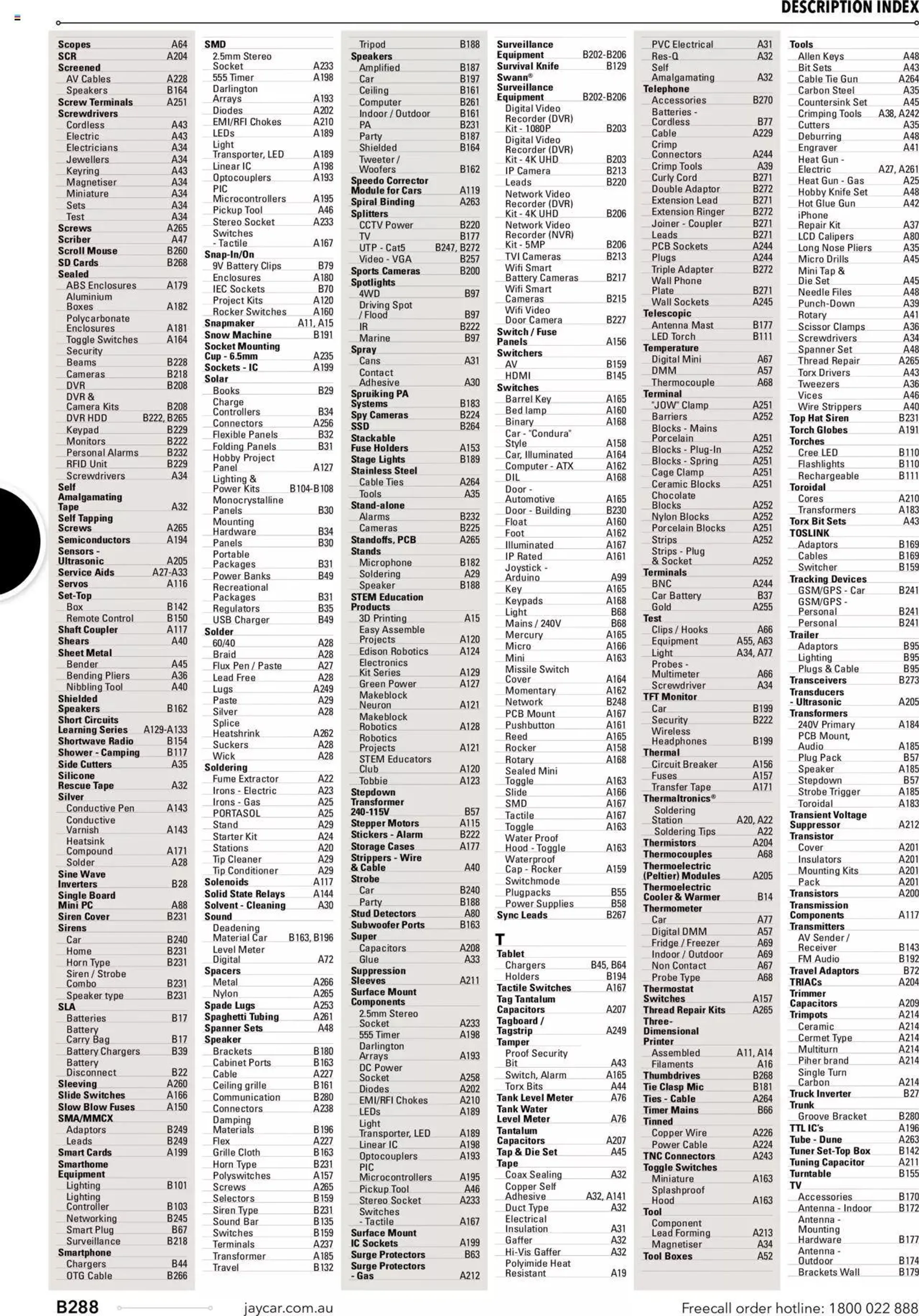 Jaycar Annual Engineering & Scientific Catalogue - Catalogue valid from 27 October to 31 December 2024 - page 288