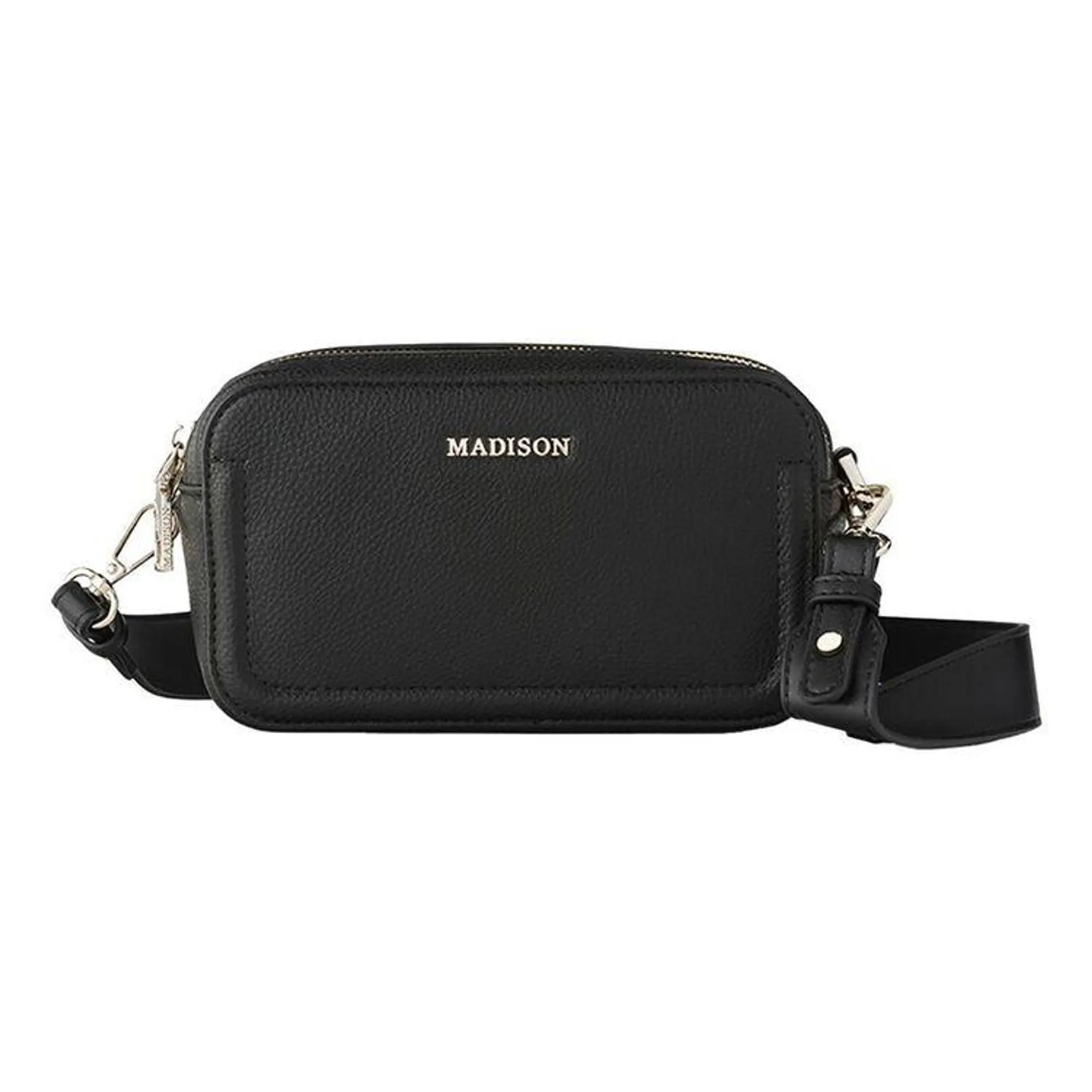 Madison Woman's Maddie Double Zip Camera Crossbody Bag Black One Size