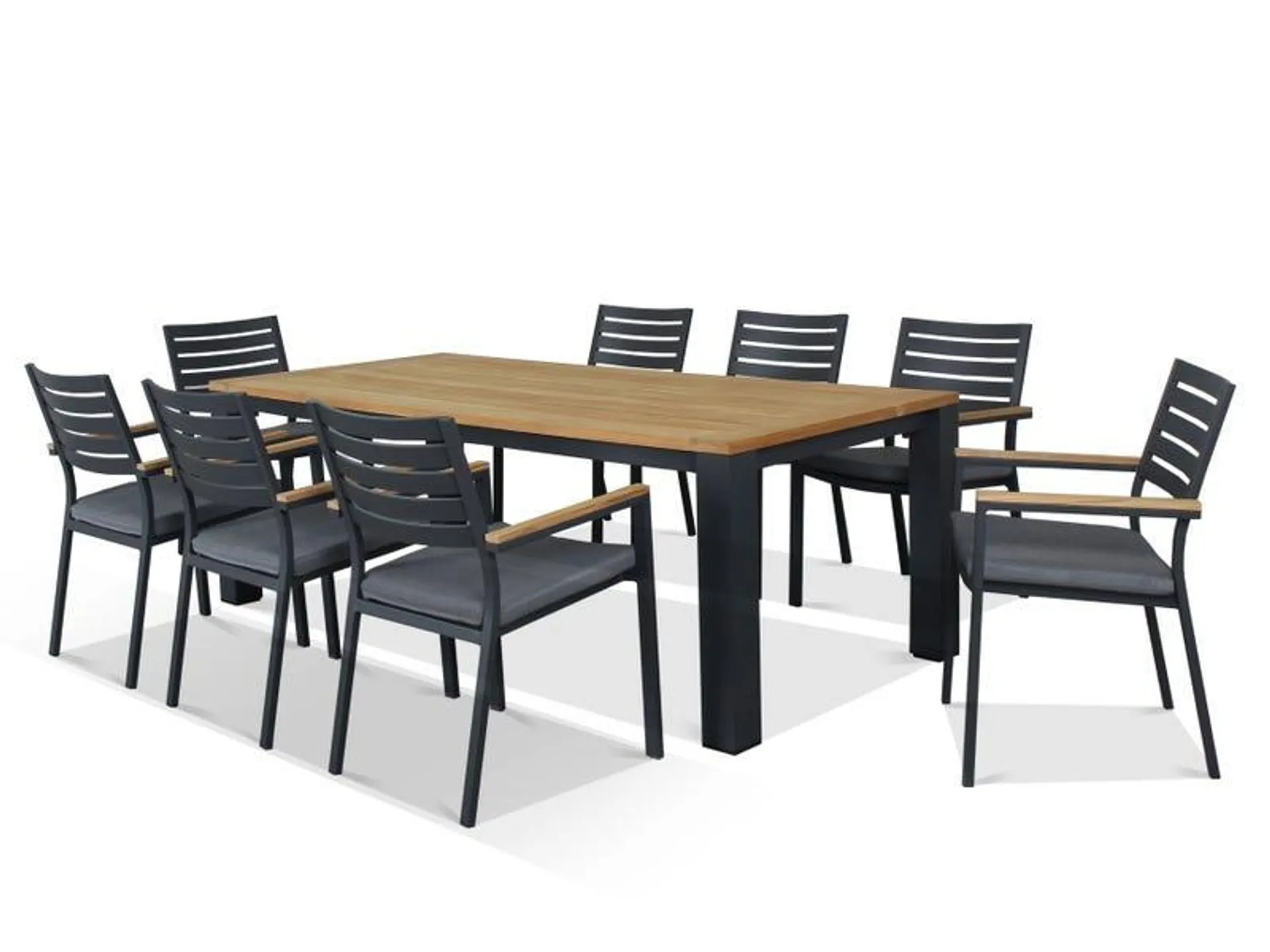 Corfu Table with Astra chairs 9pc Outdoor Teak Setting