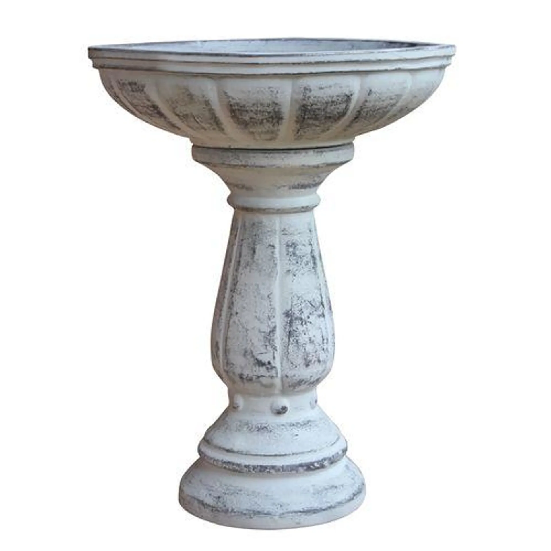 Northcote Pottery 37 x 47cm Antique White Cafestyle Villa Bird Bath