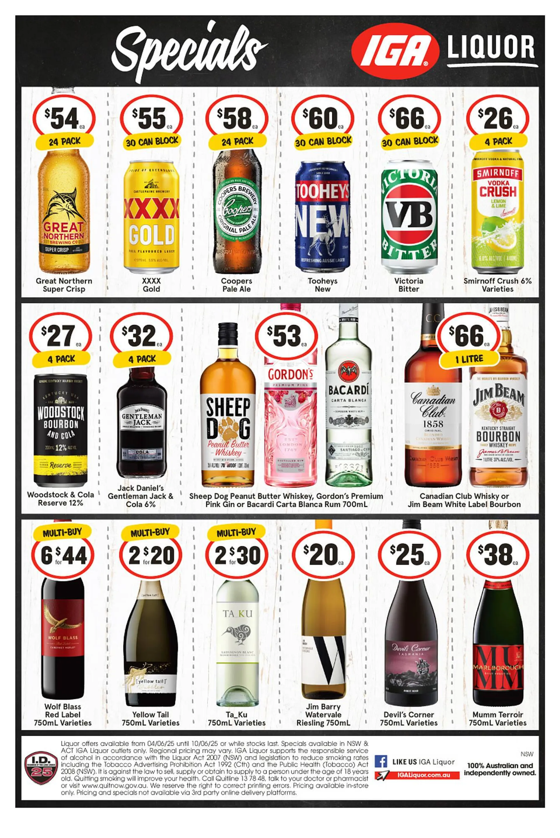IGA Liquor catalogue - Catalogue valid from 4 June to 10 June 2025 - page 1