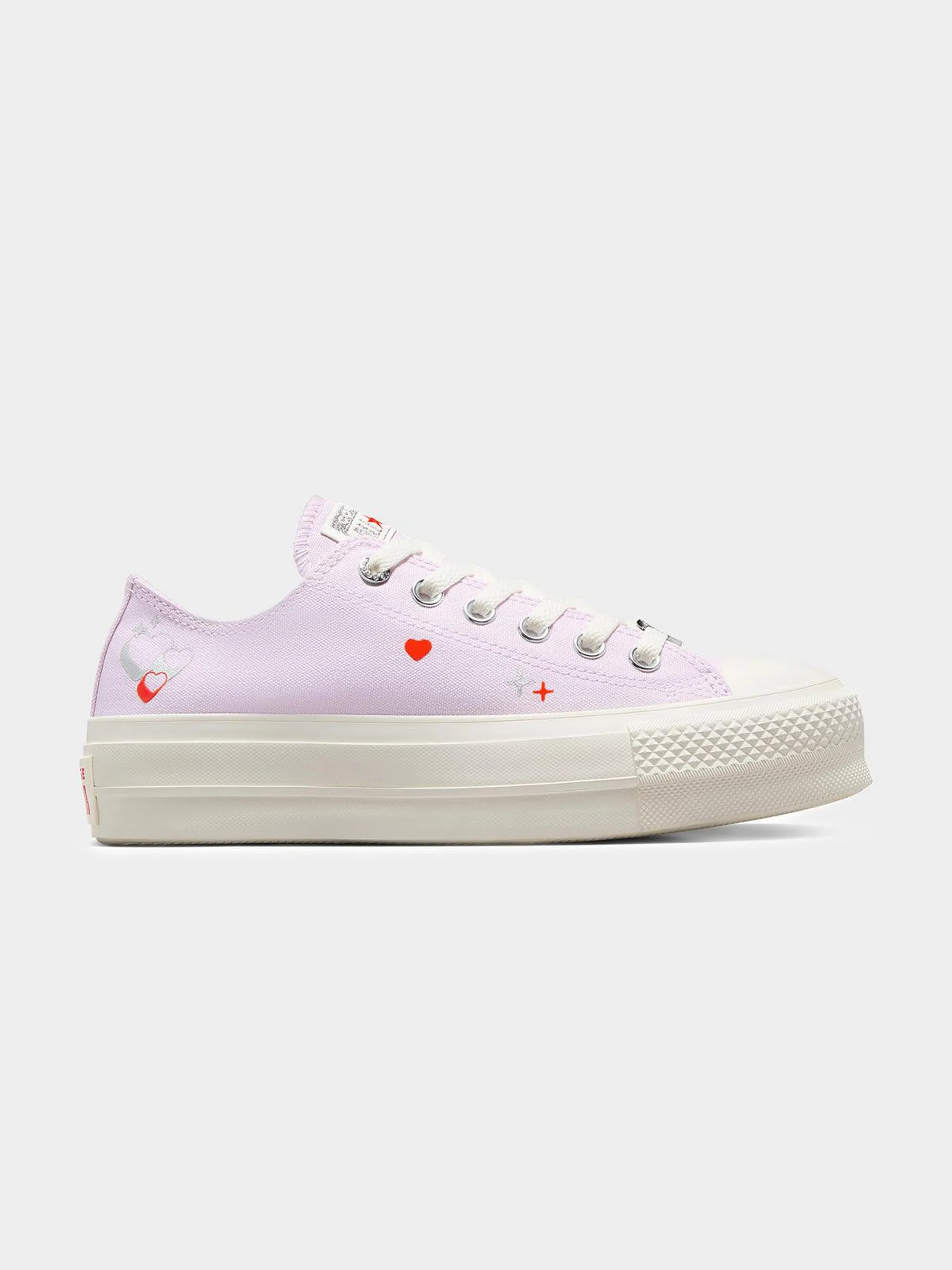 Womens Chuck Taylor All Star Lift Y2K Heart Low Top Sneakers in Lilac Lily Daze