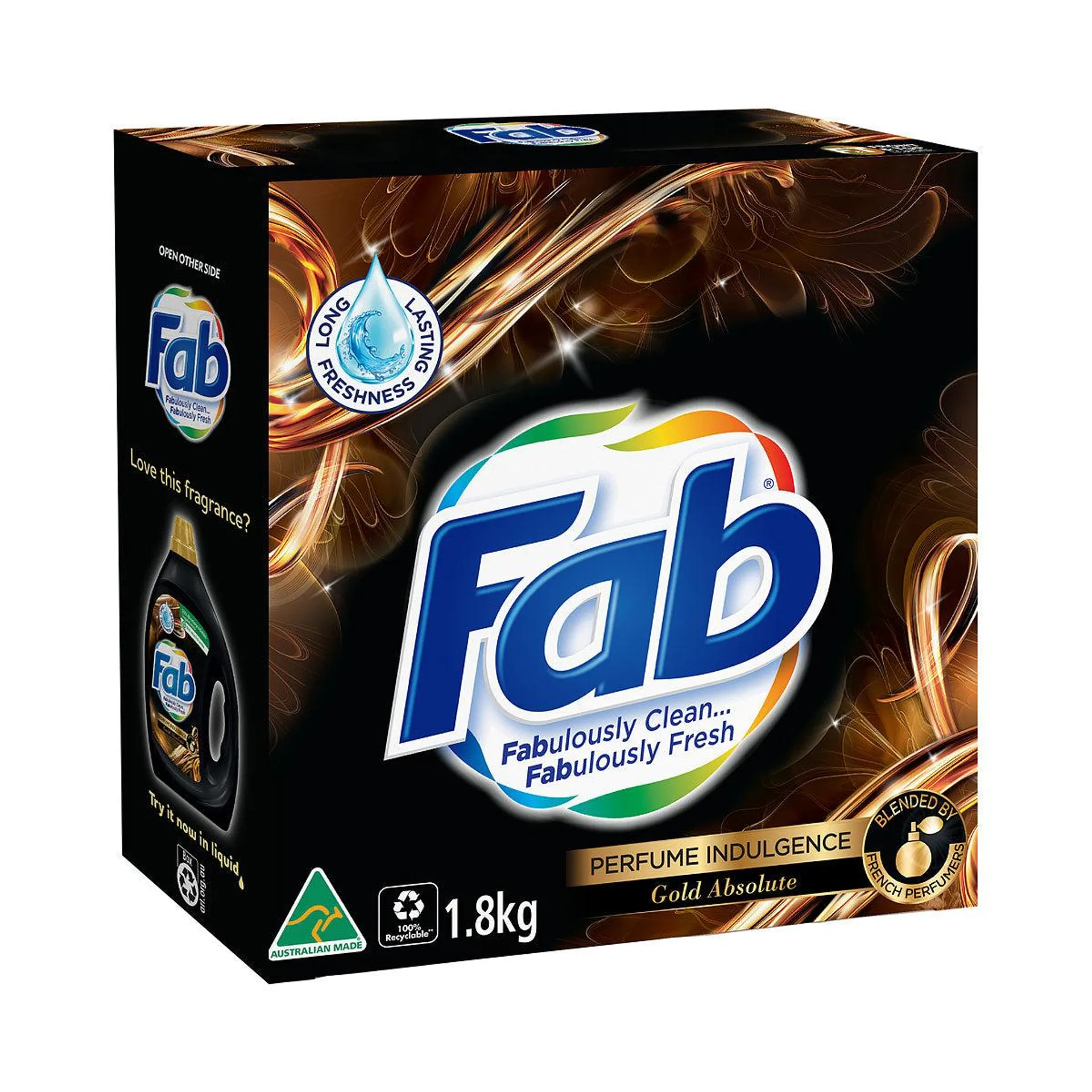 Fab Gold Absolute Laundry Detergent Powder With Odour Control 1.8kg