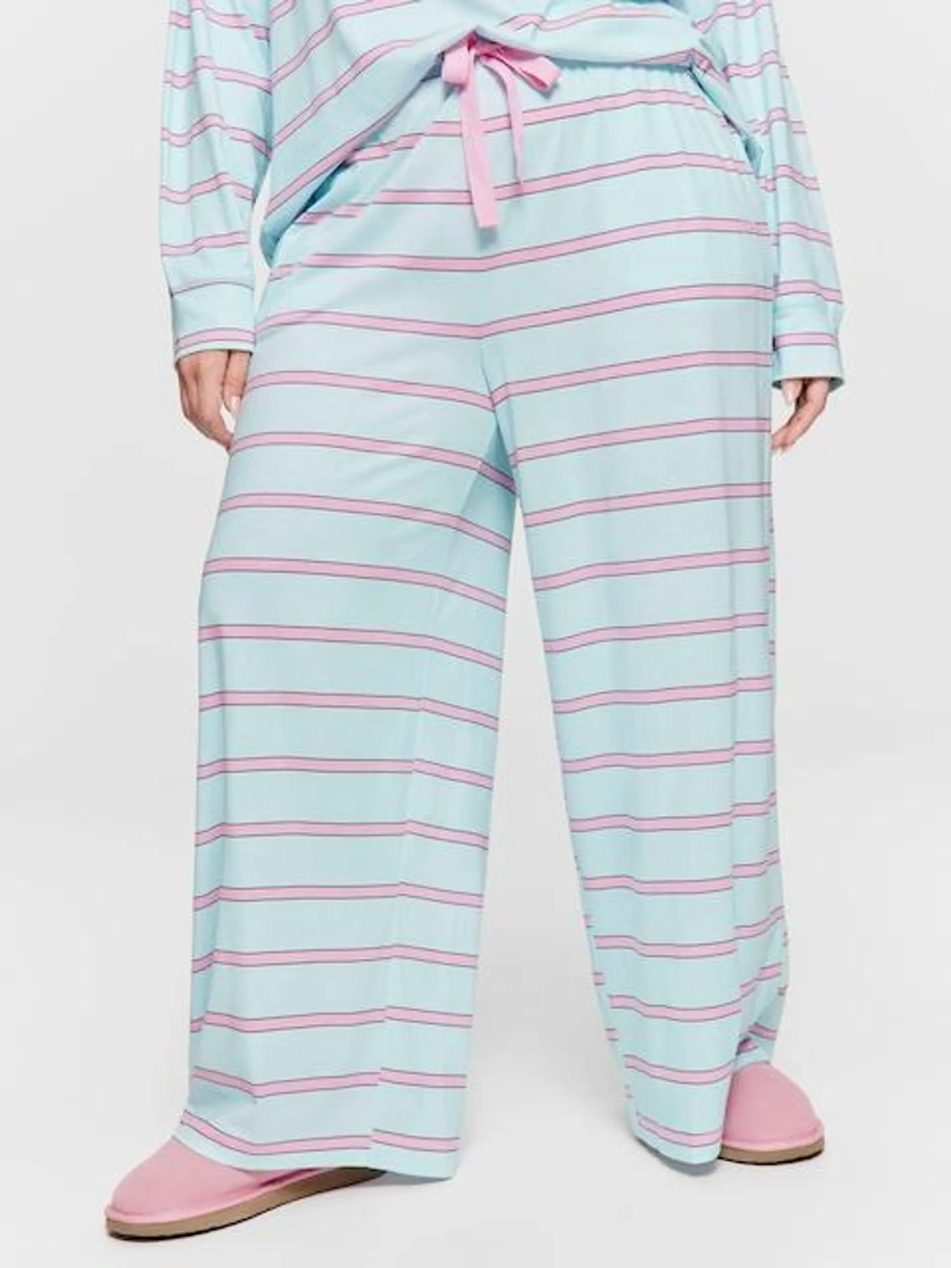 P.A. Plus Stripe Wide Leg Pj Pant