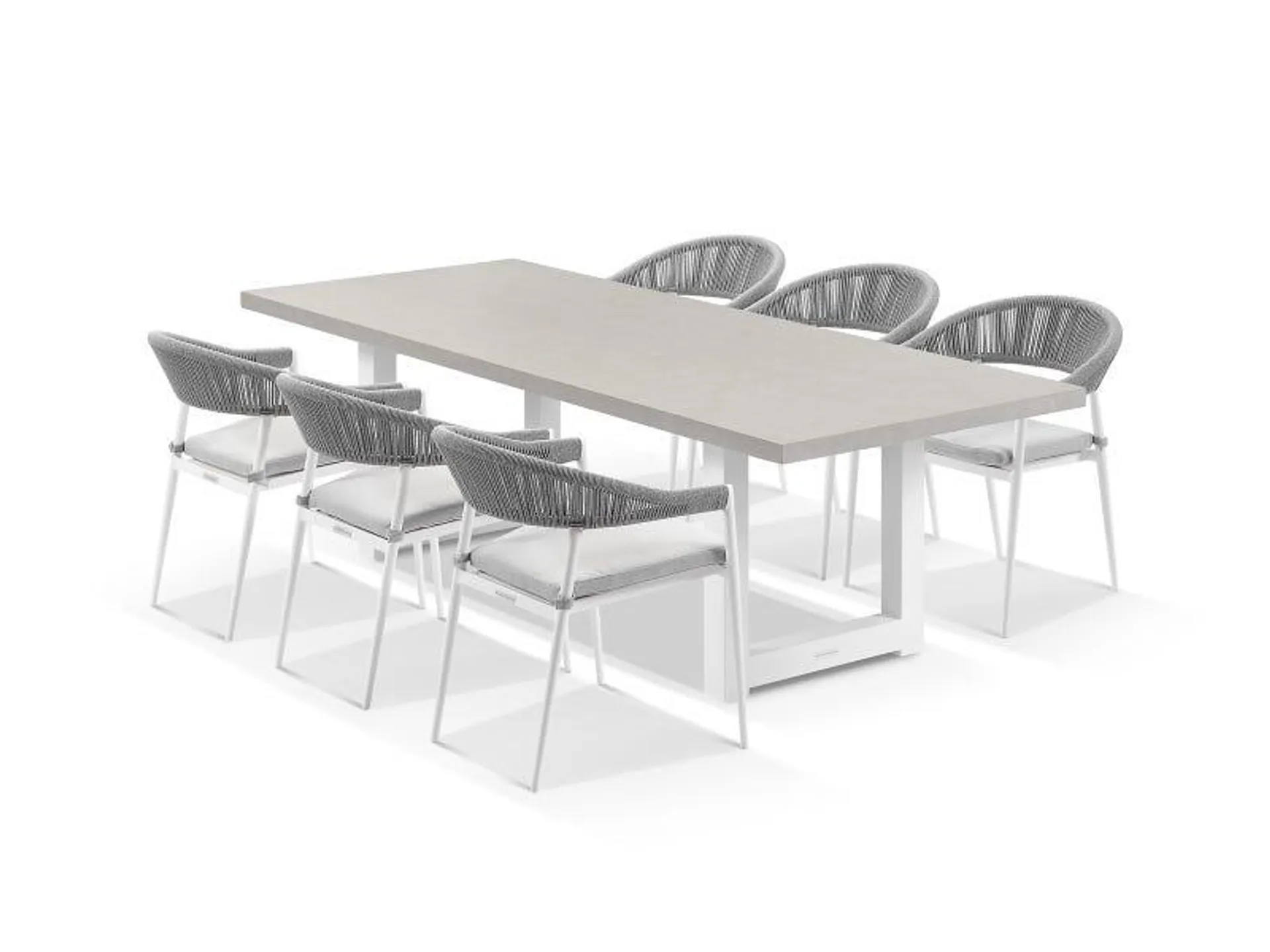 Modena Ceramic Table With Nivala Chairs 7pc Outdoor Dining Setting