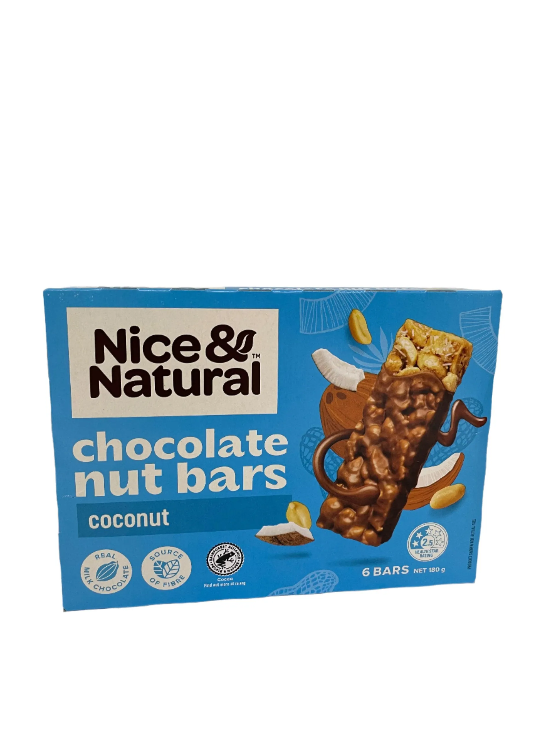 Nice & Natural Chocolate Nut Bar Coconut 6pk