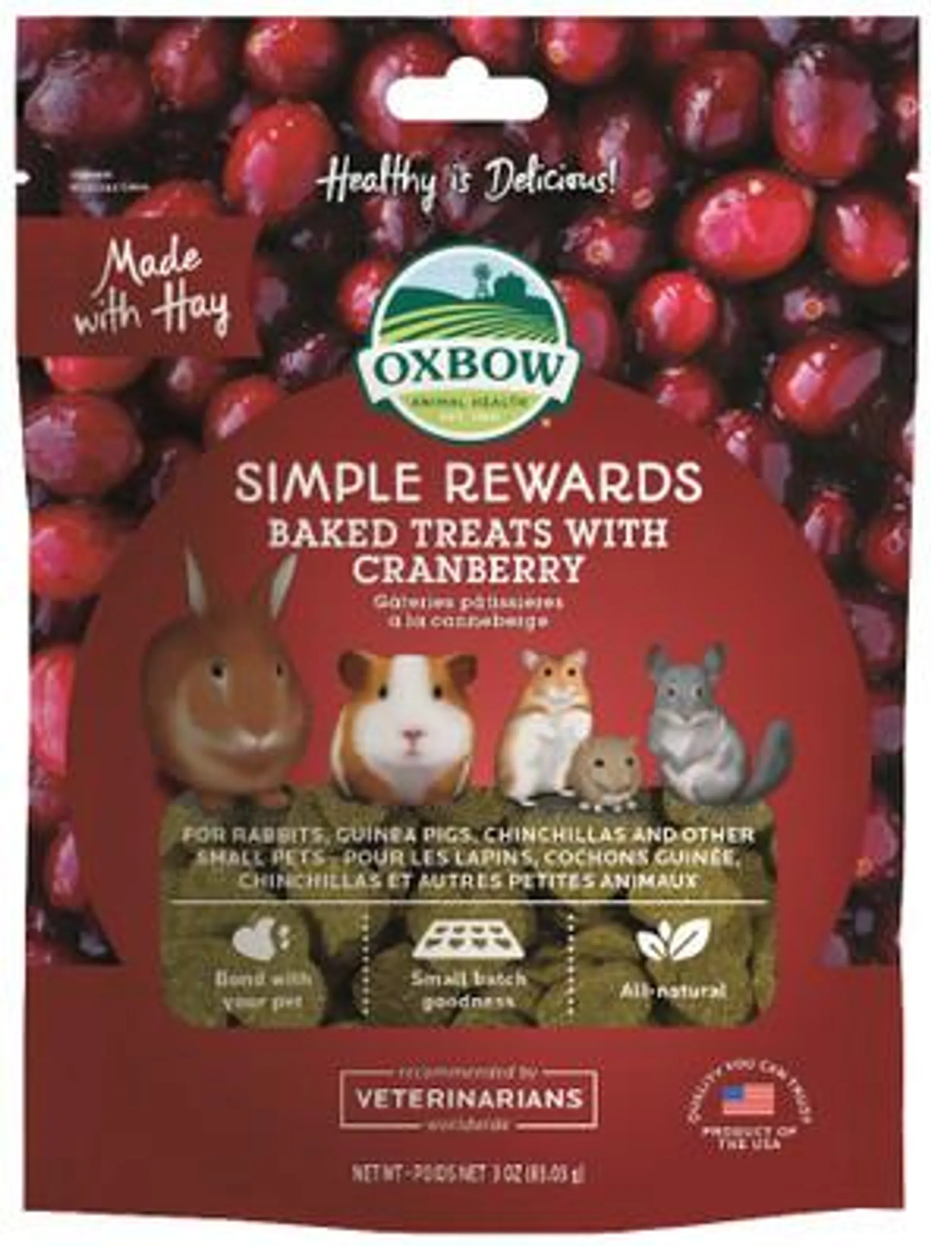 Oxbow Simple Rewards Baked Cranberry Treats