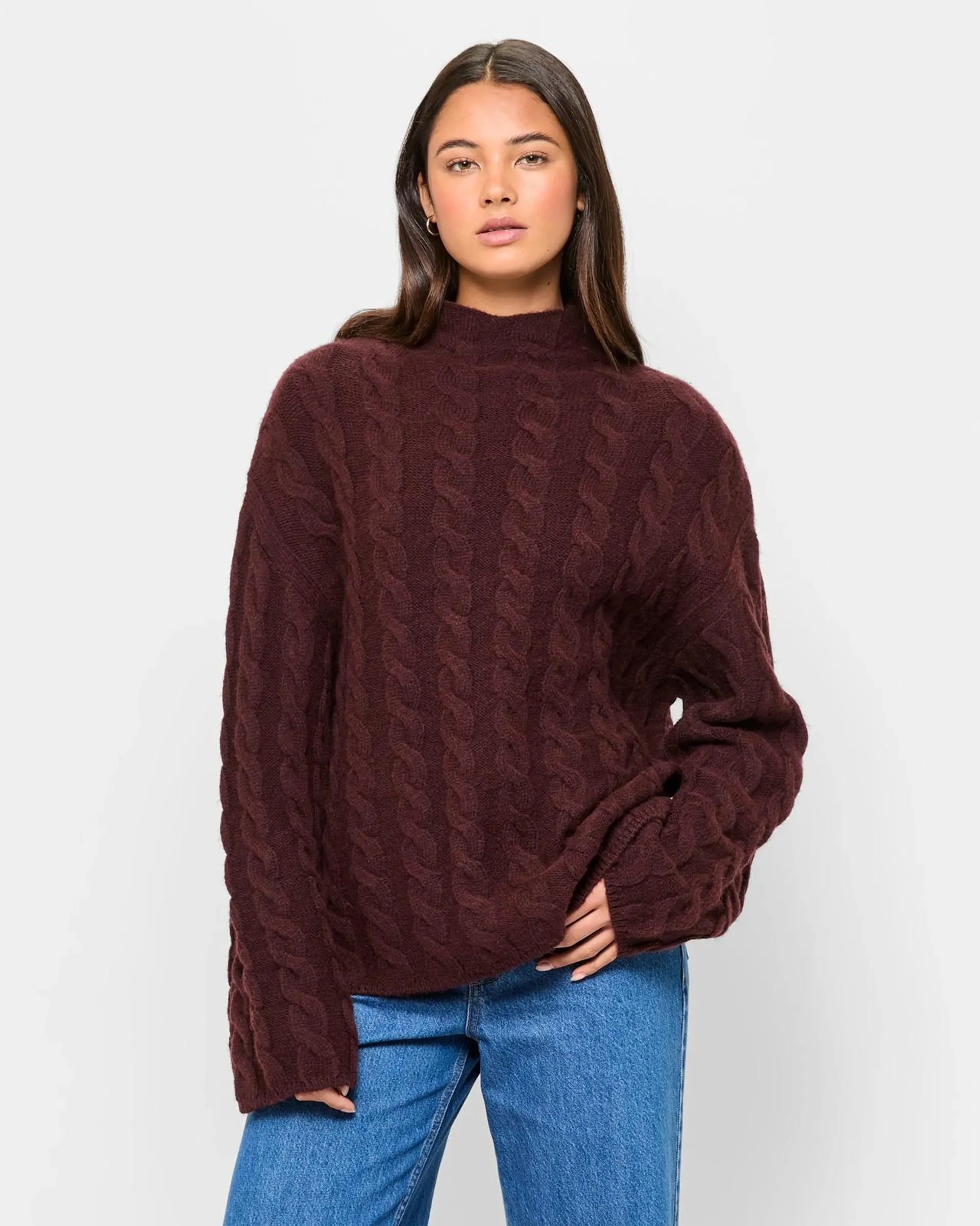 Cable Knit Jumper - Lily Loves - Decadent Chocolate