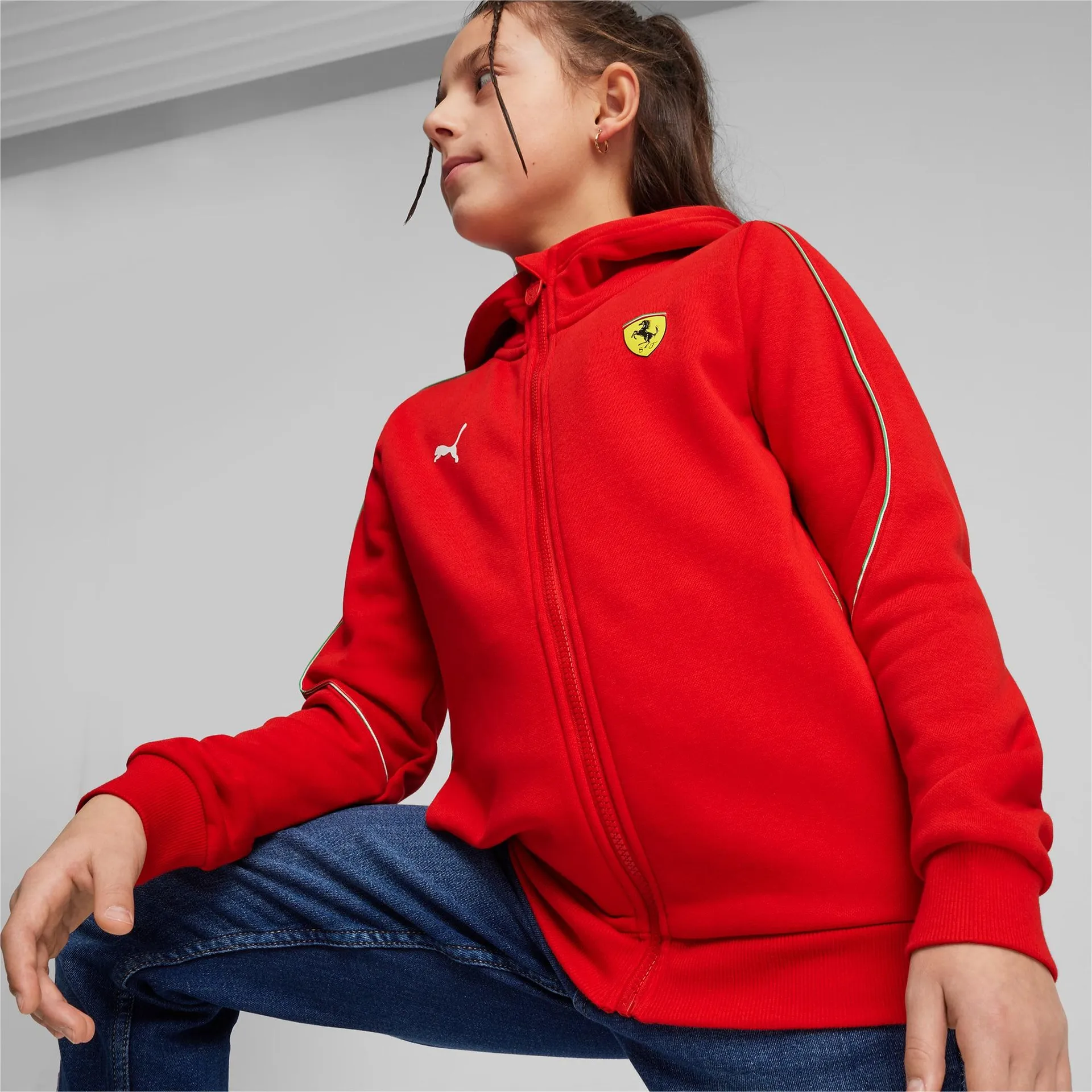 Scuderia Ferrari Race Motorsport Hooded Sweat Jacket - Youth 8-16 years