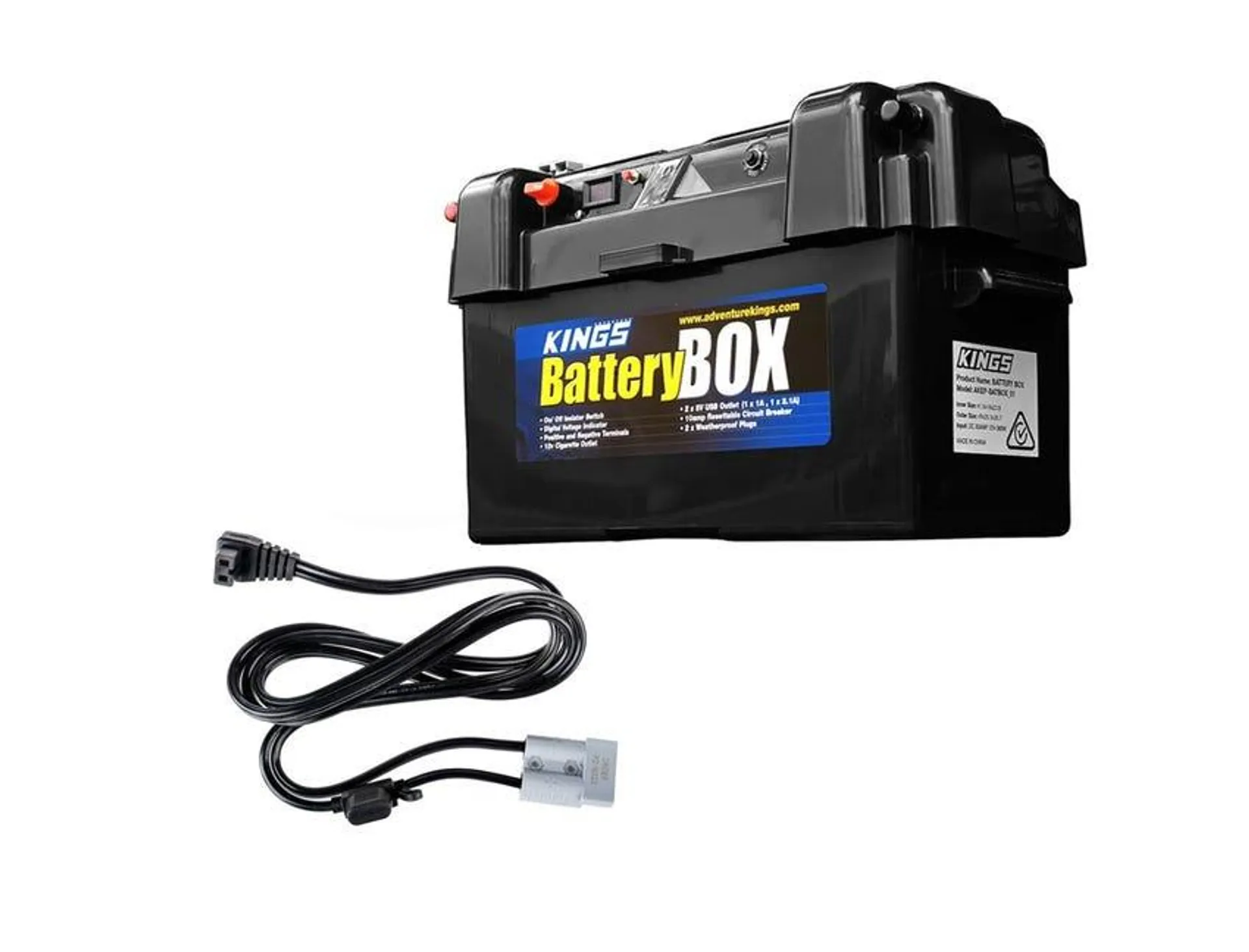 Kings Maxi Battery Box + 1.8m 12v Fridge Cable