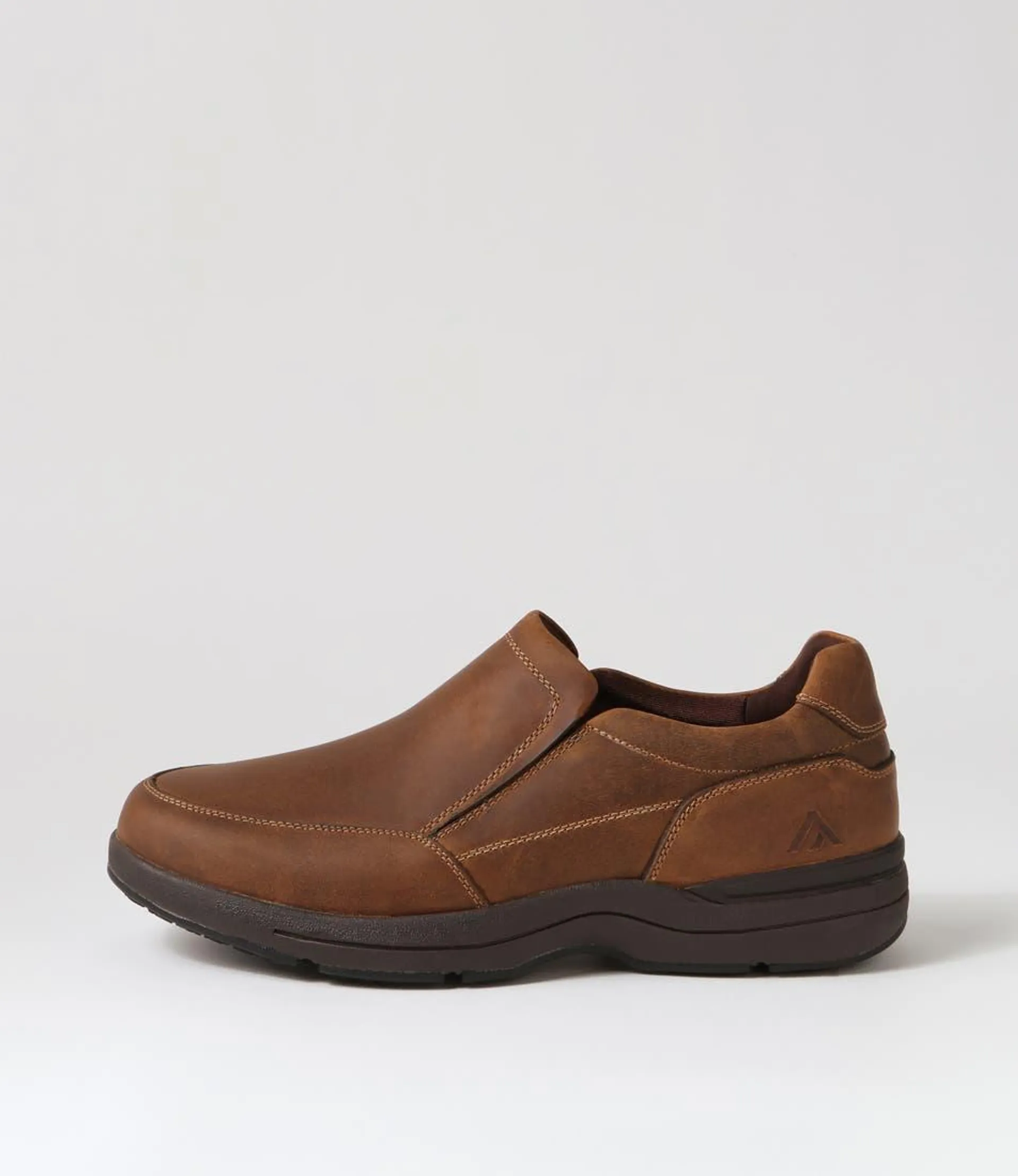 reel dark brown crazyhorse leather flat shoes