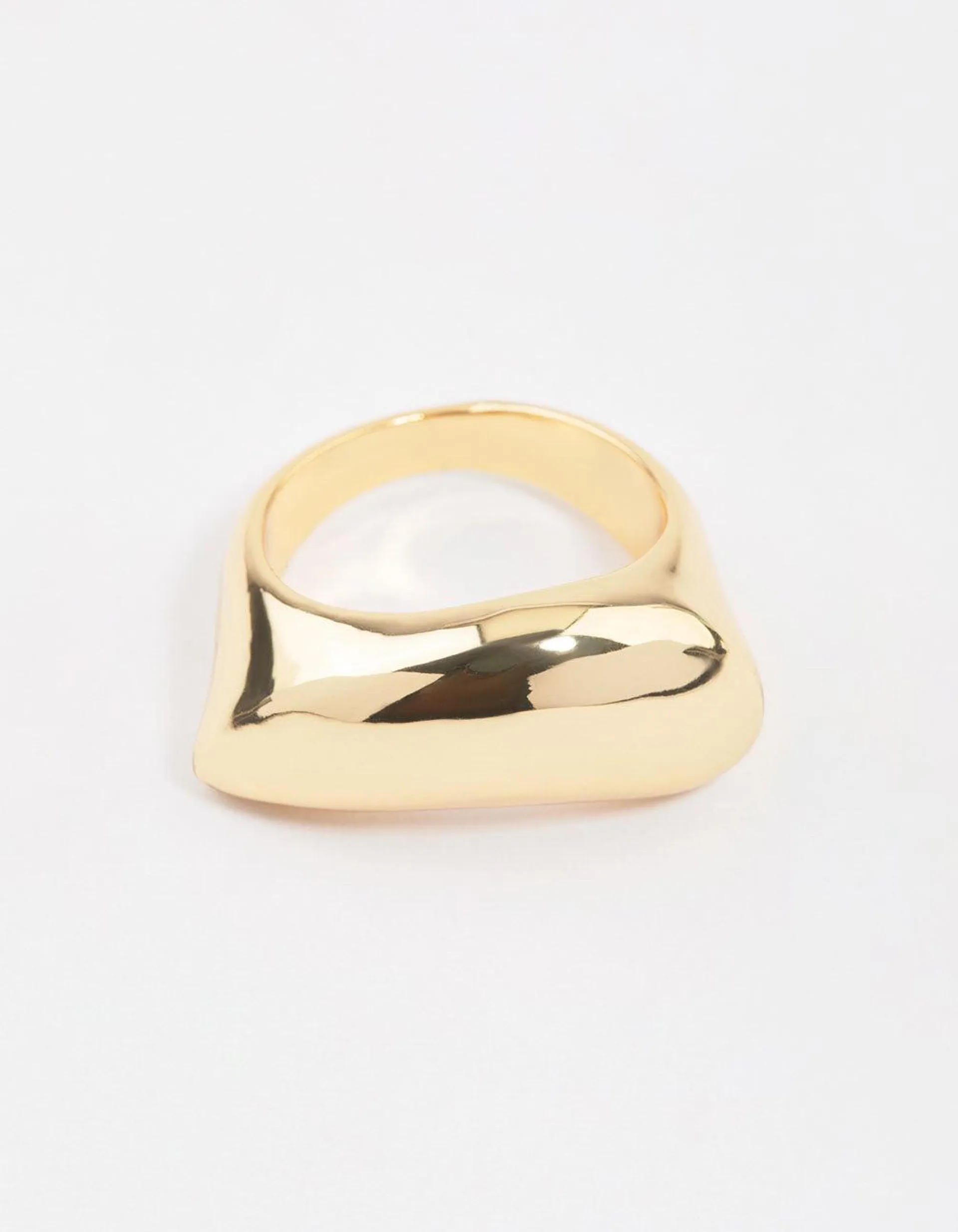 Gold Plated Moon Scoop Ring